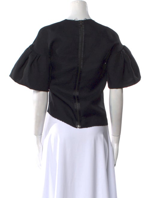 Lanvin Silk Bateau Neckline Crop Top