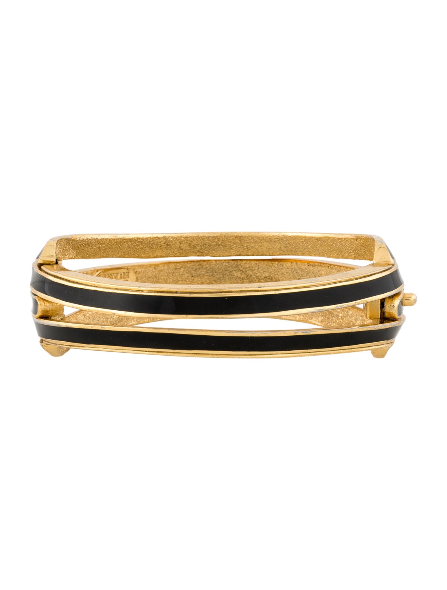 Lanvin Vintage Enamel Hinged Bangle Bracelet