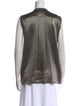Lanvin Silk Crew Neck Button-Up Top