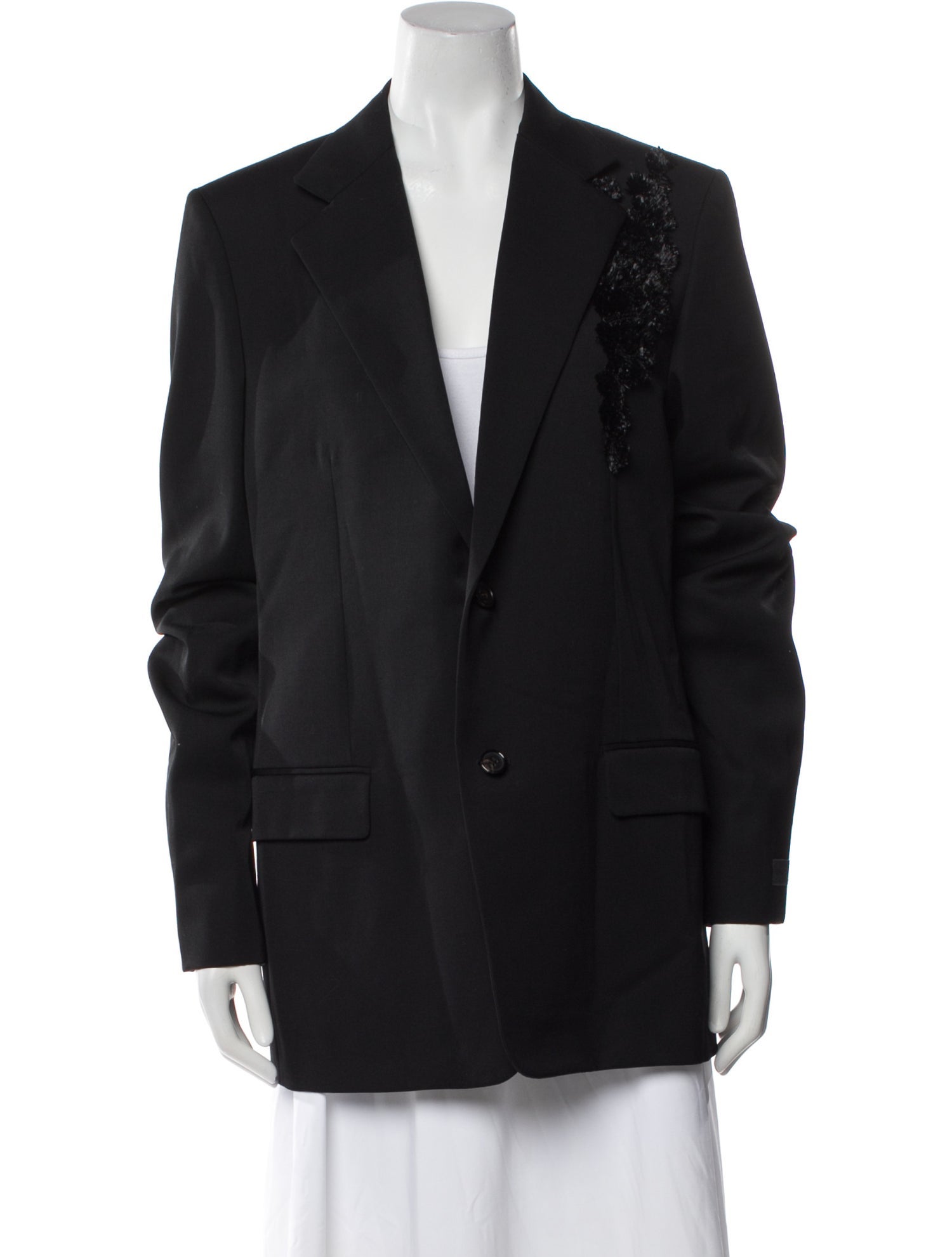 Lanvin Wool Ruffle Embellishment Blazer