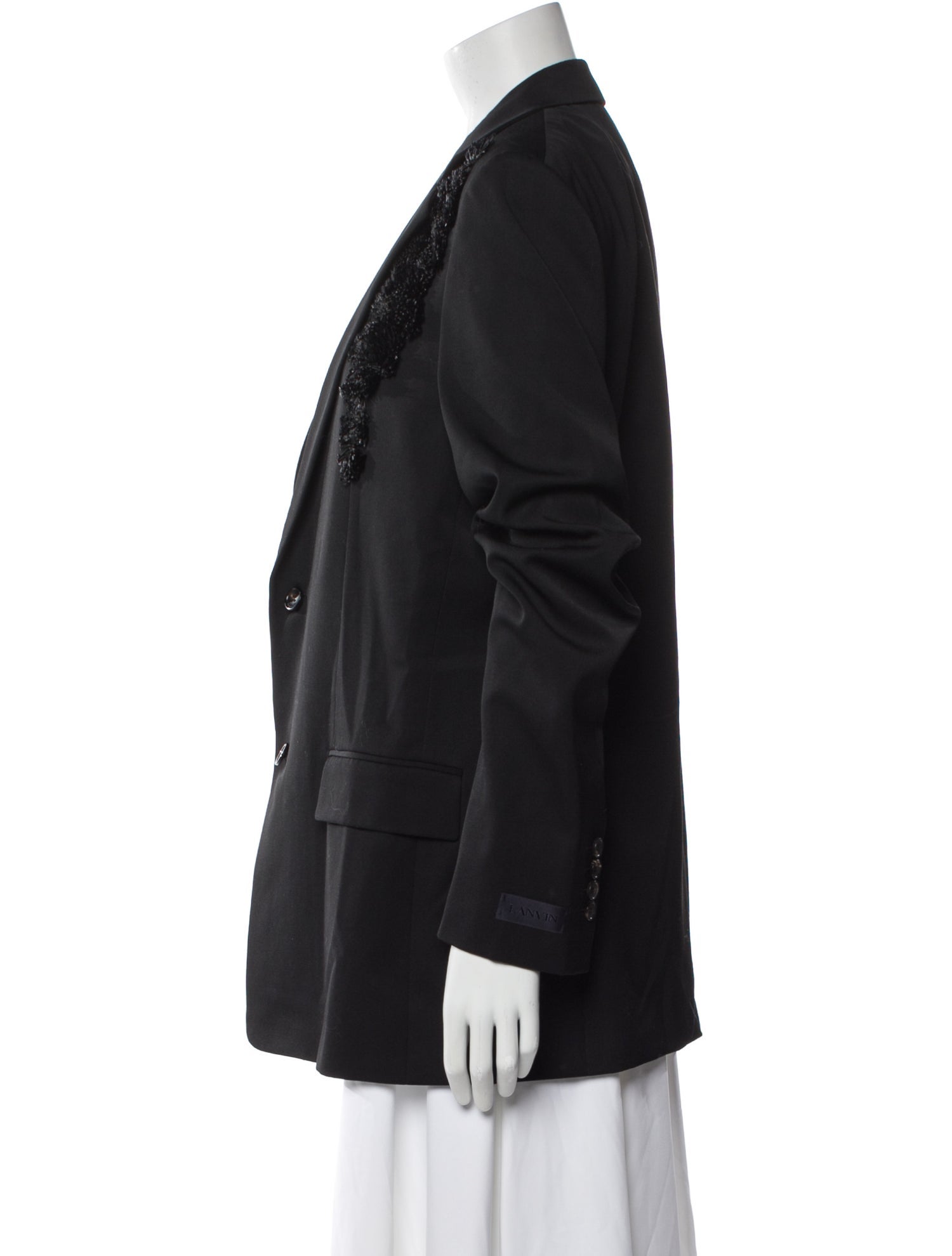 Lanvin Wool Ruffle Embellishment Blazer