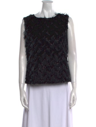 Lanvin Printed Bateau Neckline Blouse