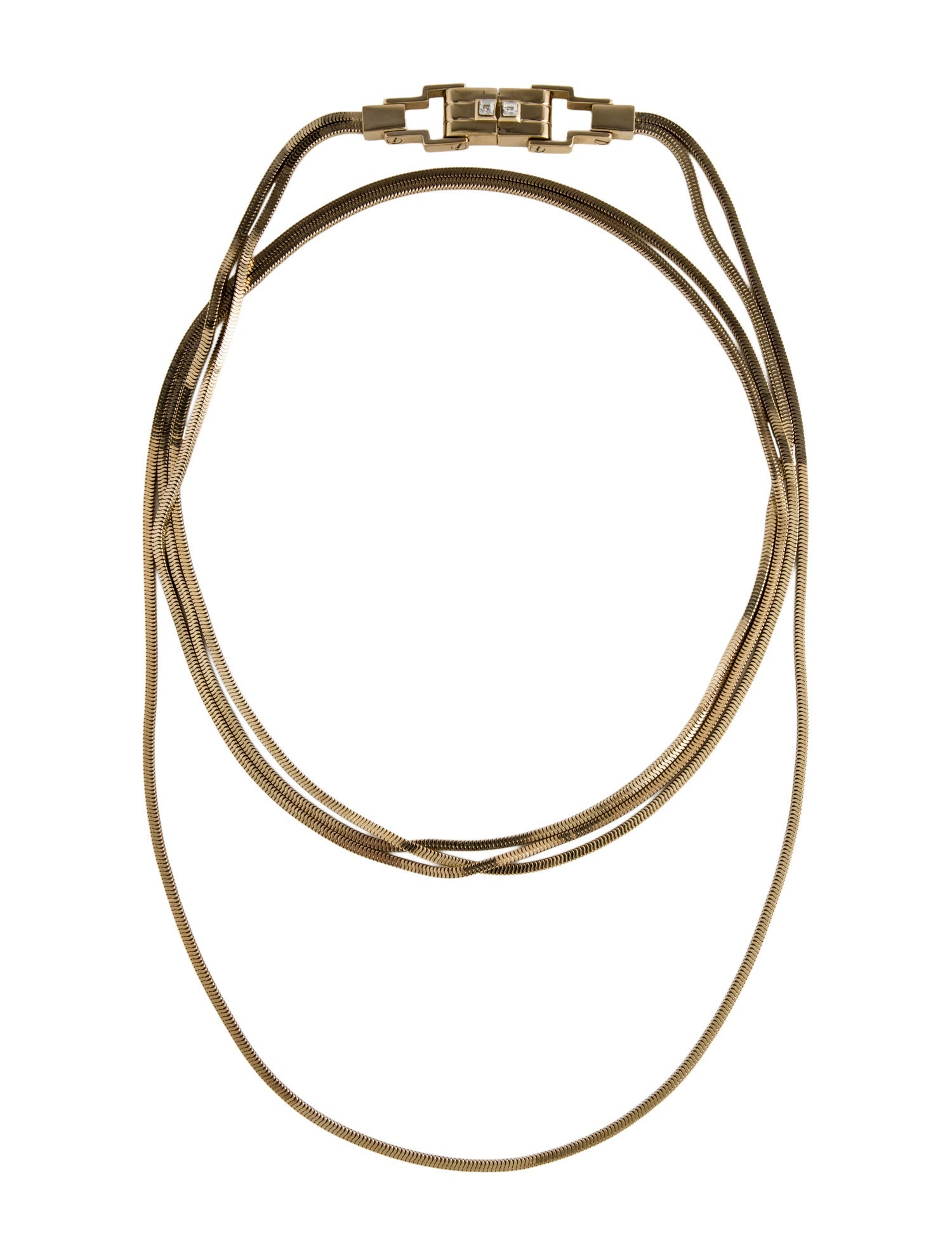 Lanvin Crystal Long Double Strand Necklace