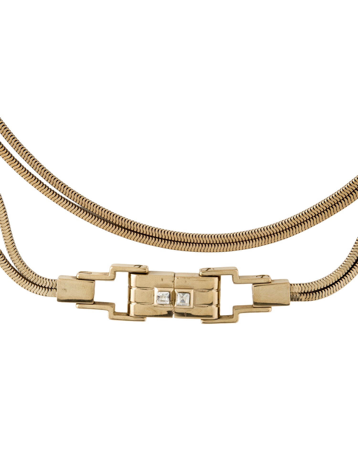 Lanvin Crystal Long Double Strand Necklace