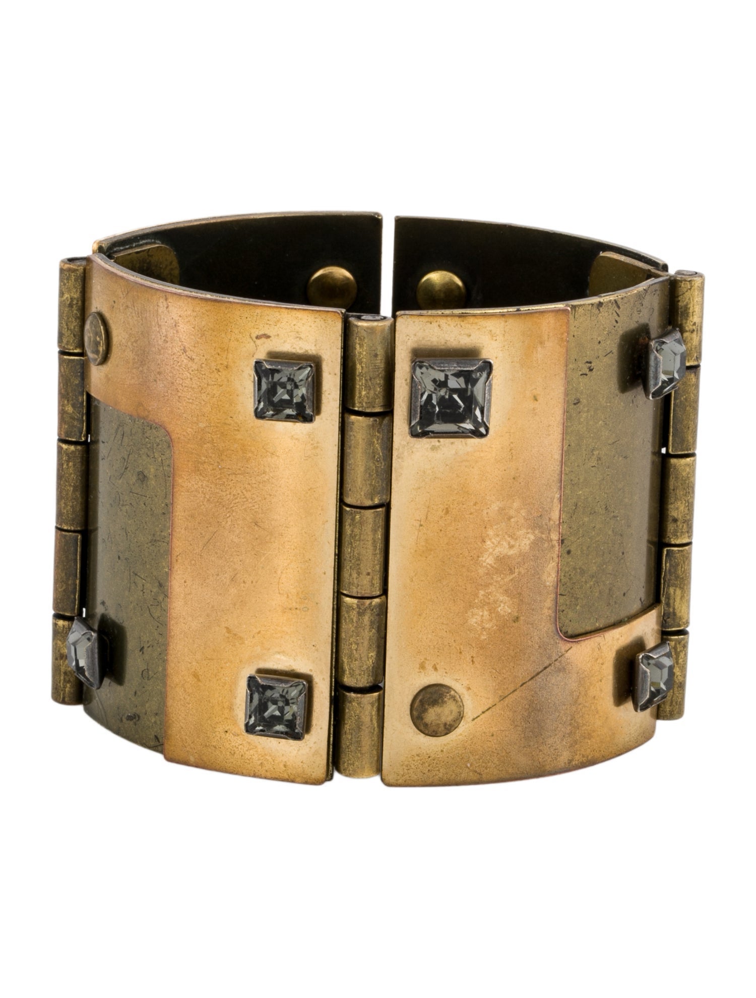 Lanvin Hinged Crystal Cuff Bracelet