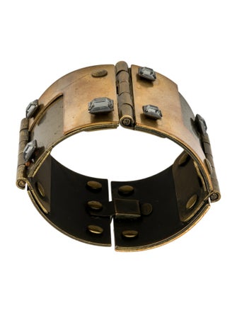 Lanvin Hinged Crystal Cuff Bracelet