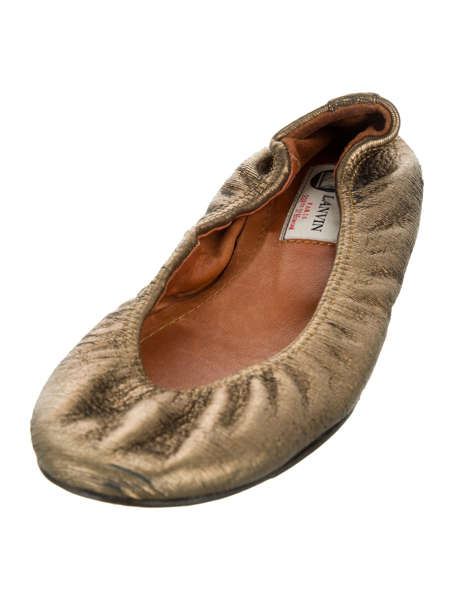 Lanvin Leather Animal Print Ballet Flats