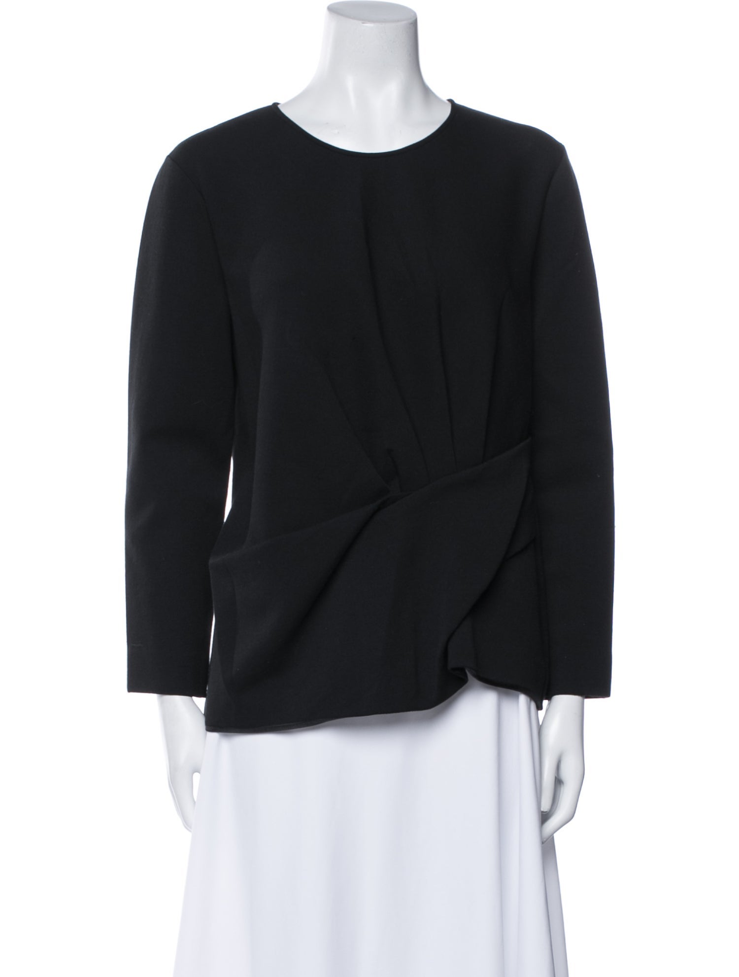 Lanvin Crew Neck Three-Quarter Sleeve Blouse