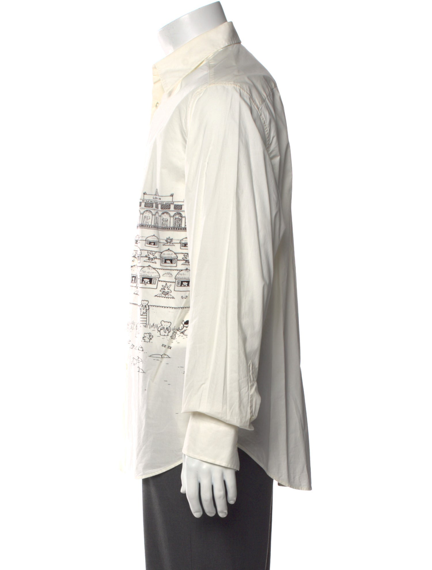 Lanvin Graphic Print Long Sleeve Shirt