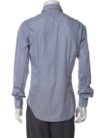 Lanvin Plaid Print Long Sleeve Dress Shirt