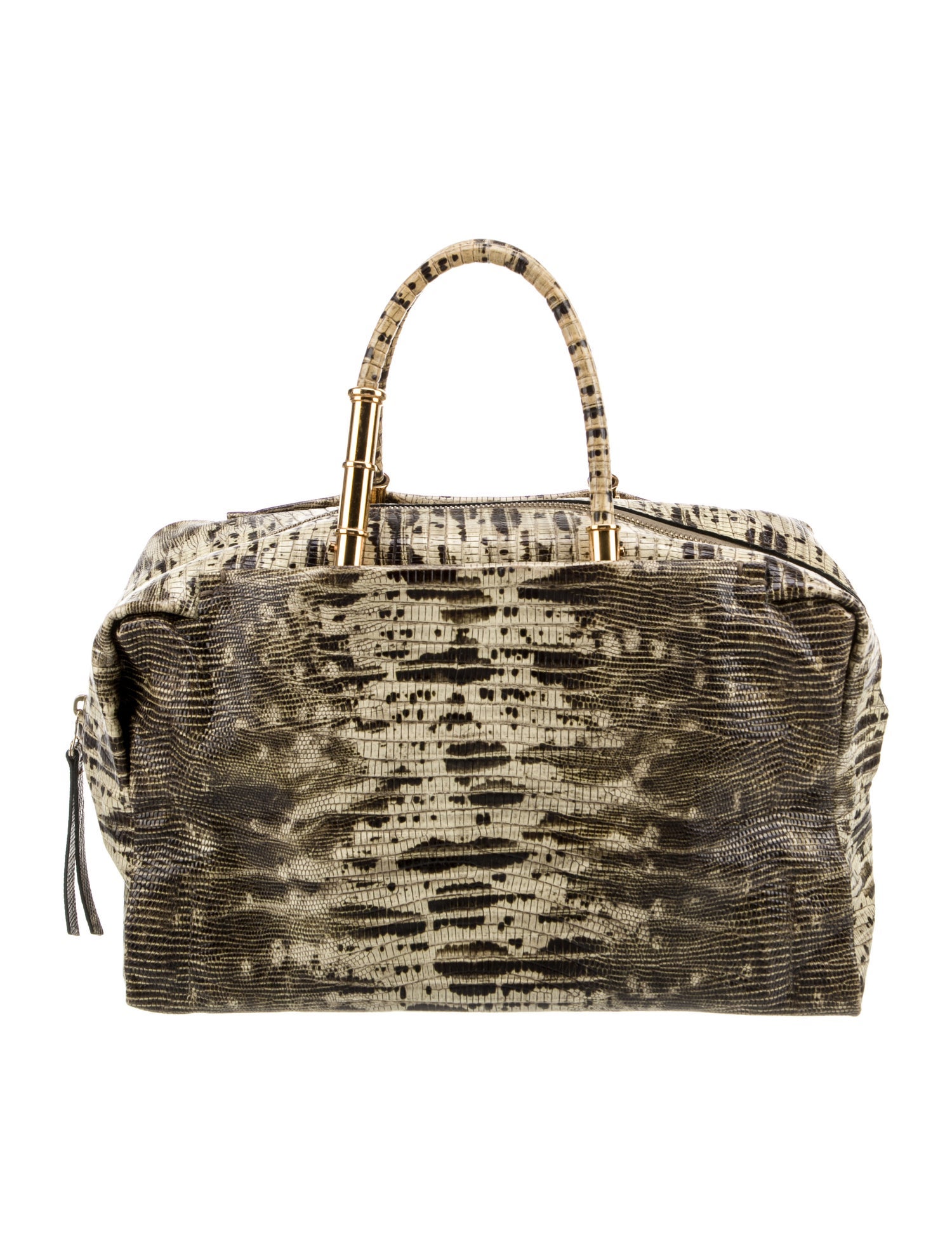 Lanvin Embossed Leather Top Handle Bag