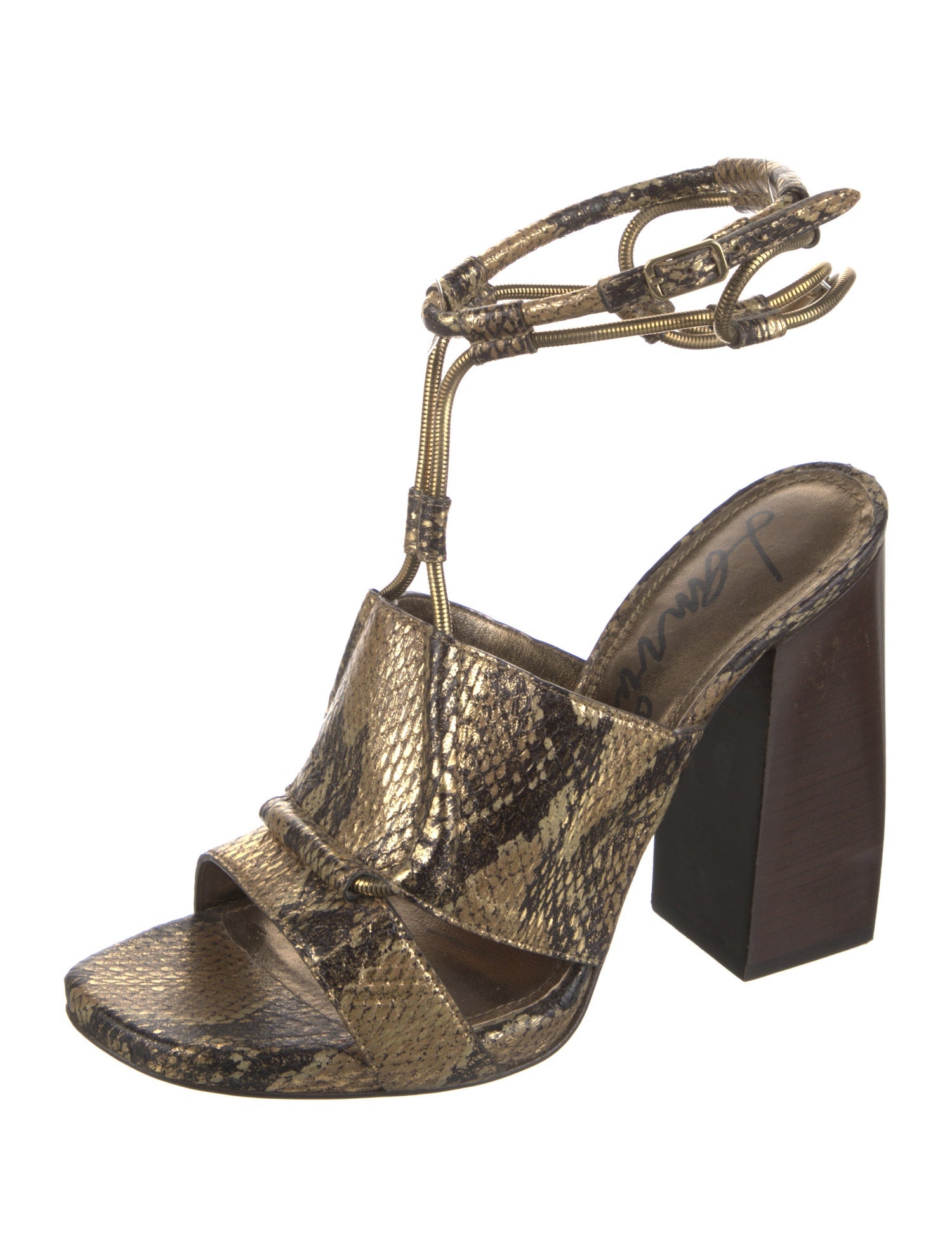 Lanvin Leather Animal Print Gladiator Sandals