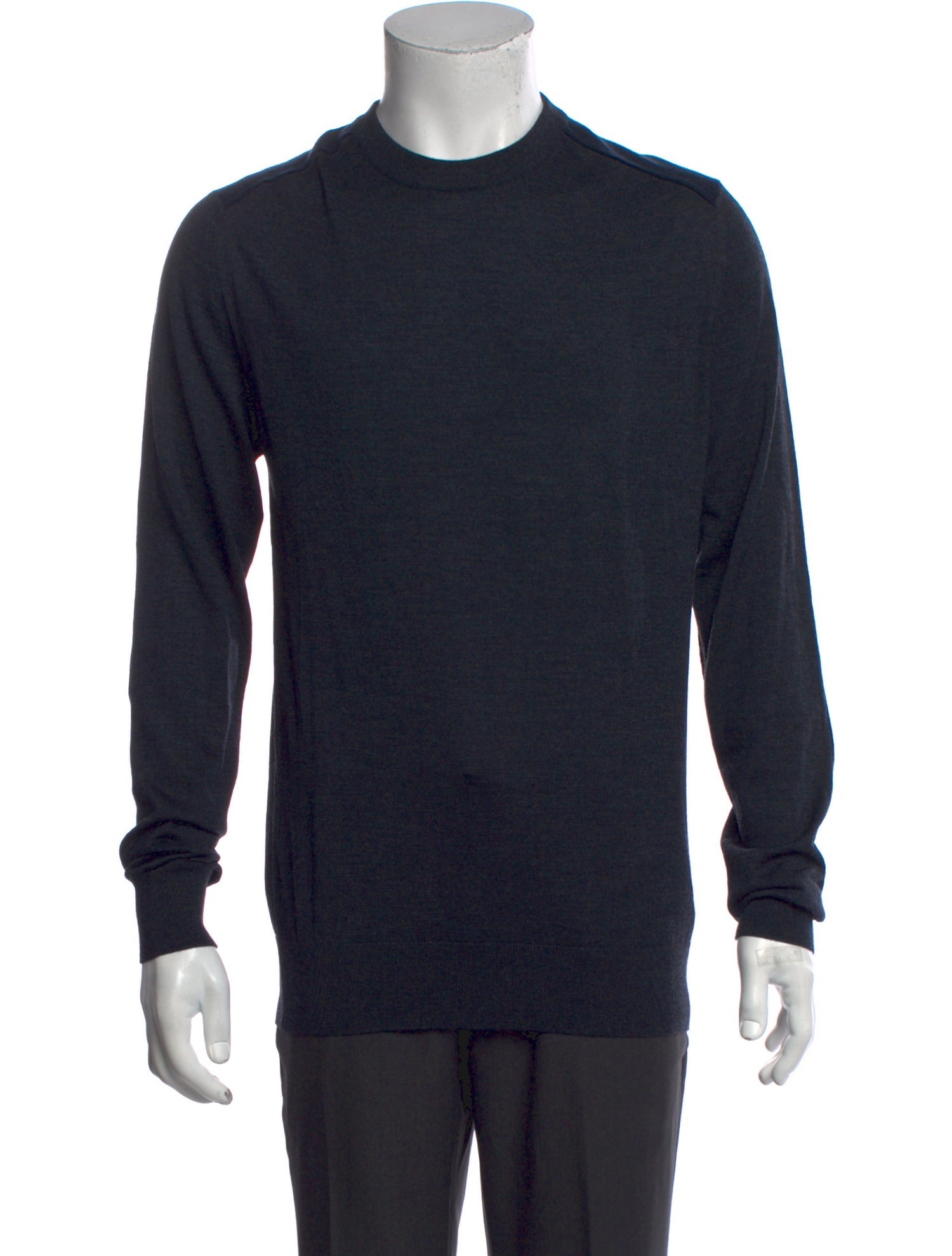 Lanvin Merino Wool Crew Neck Polo Sweater
