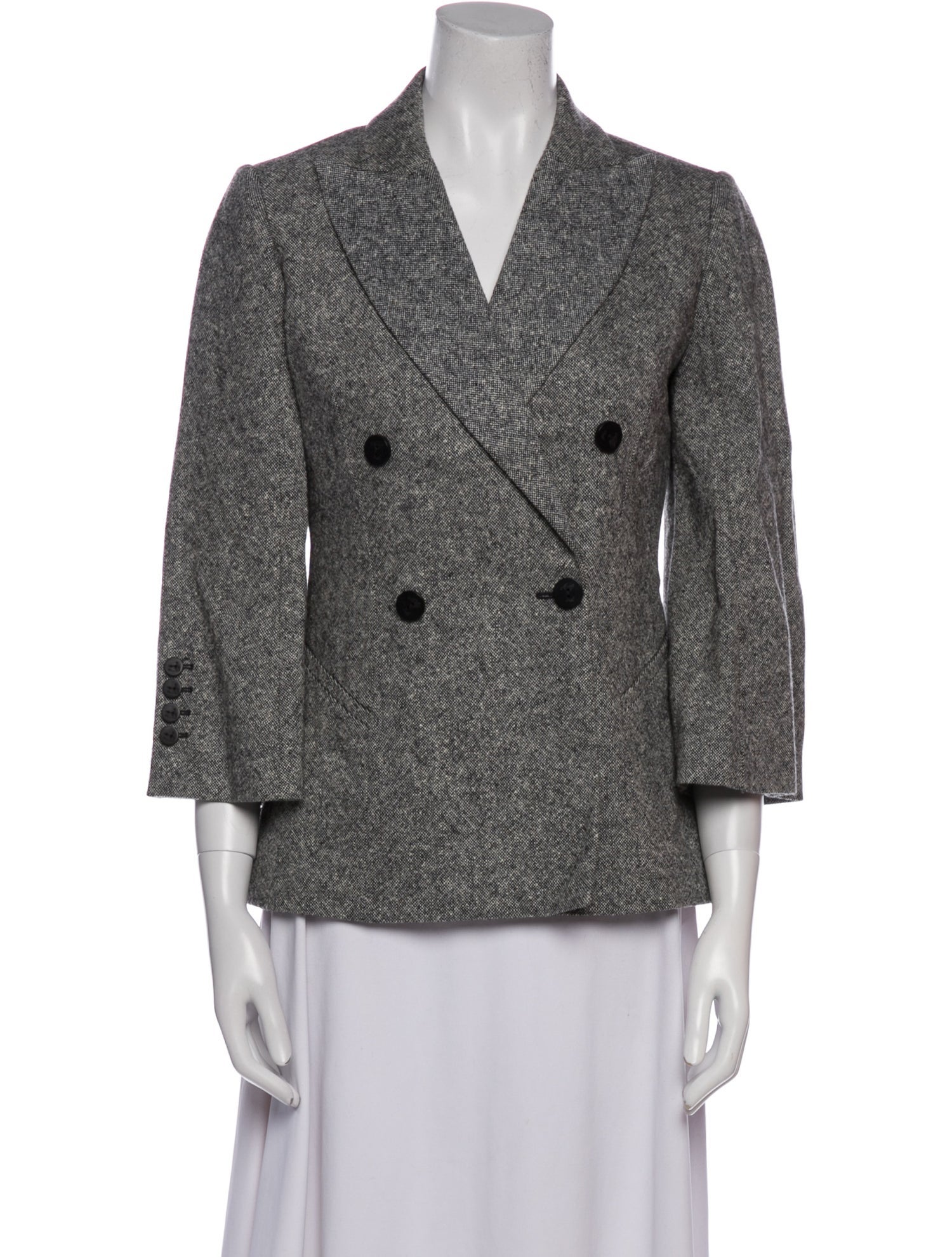 Lanvin Wool Tweed Pattern Blazer