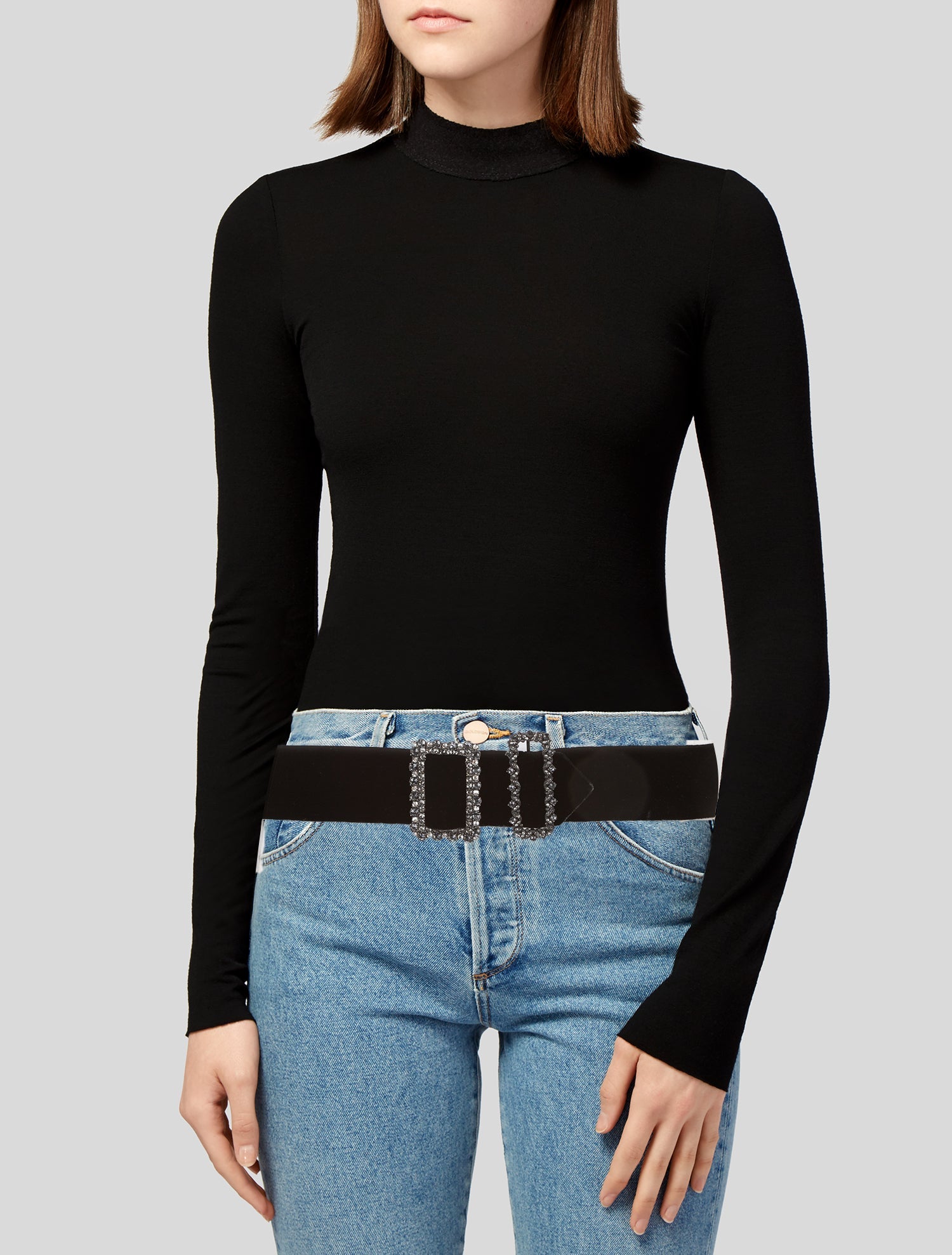 Lanvin Wide Velvet Waist Belt