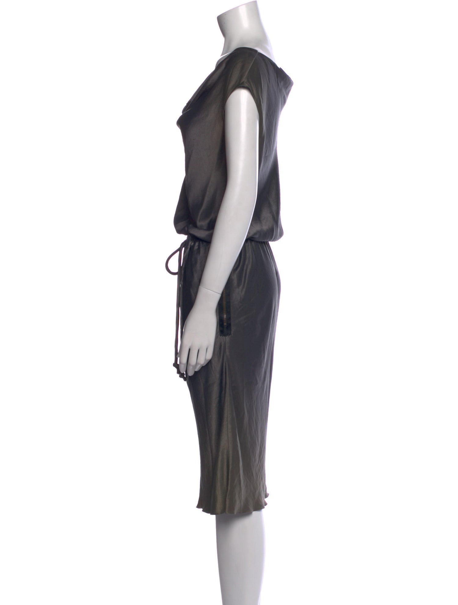 Lanvin Cowl Neck Knee-Length Dress