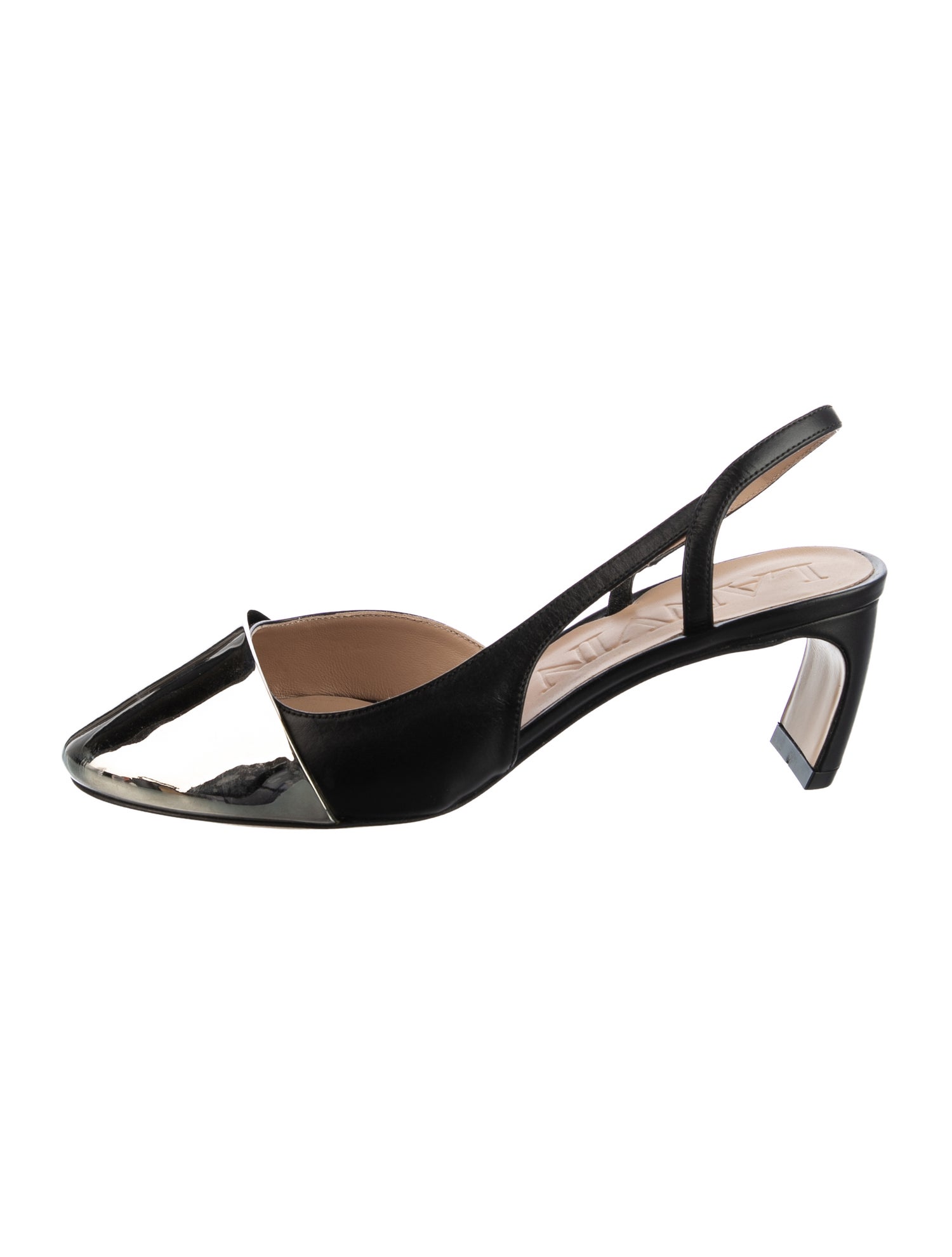 Lanvin Leather Colorblock Pattern Slingback Pumps