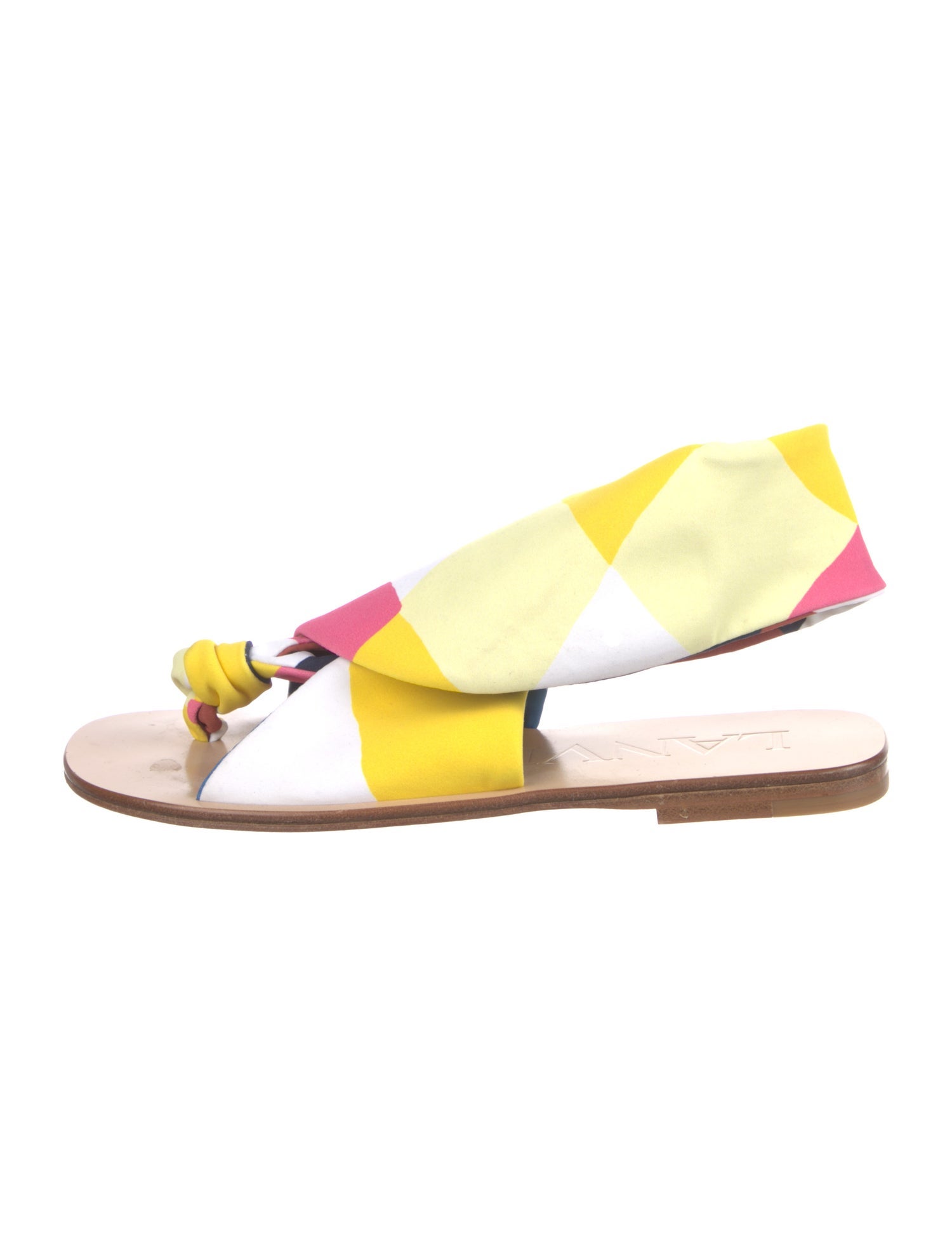 Lanvin Leather Printed Slingback Sandals