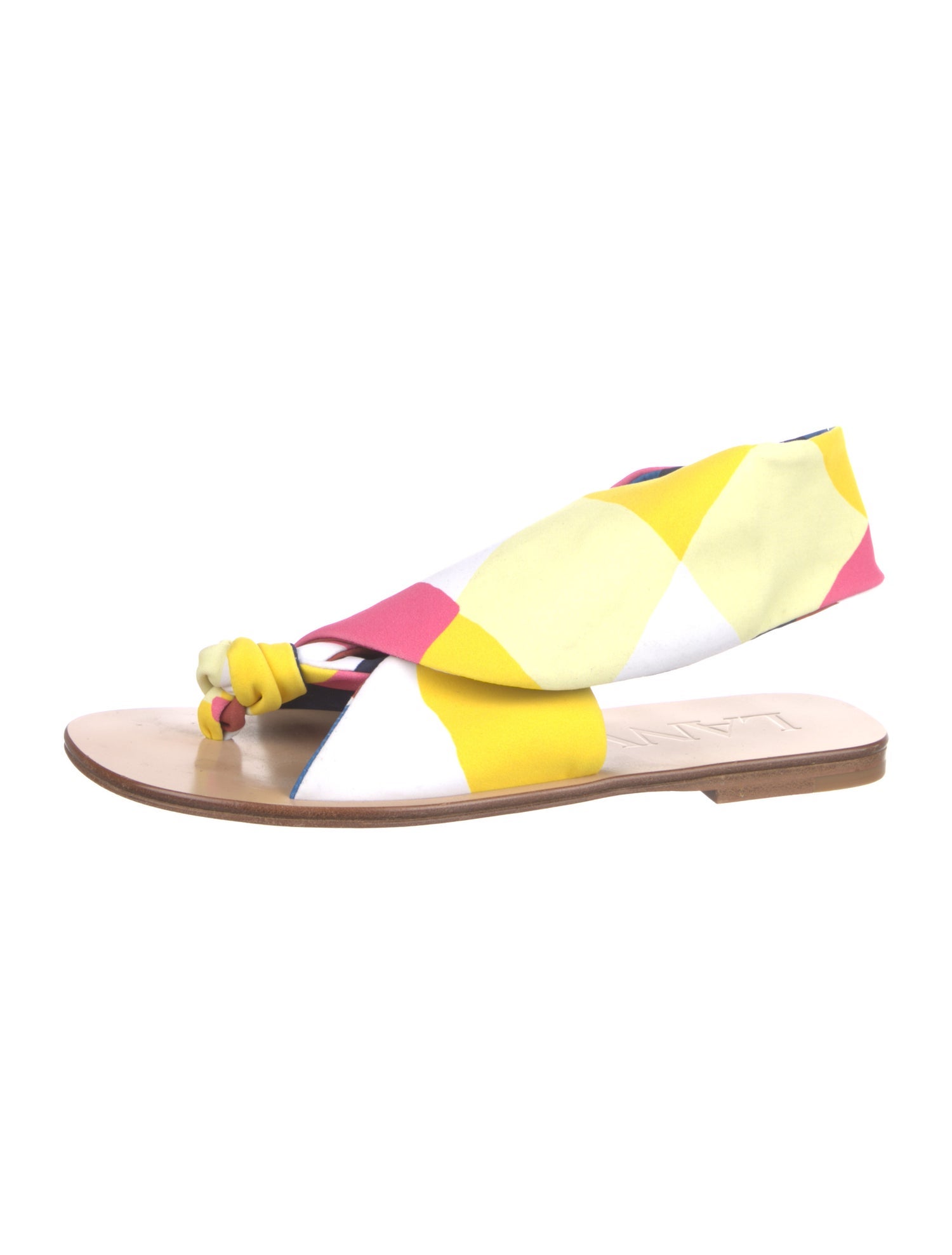 Lanvin Leather Printed Slingback Sandals