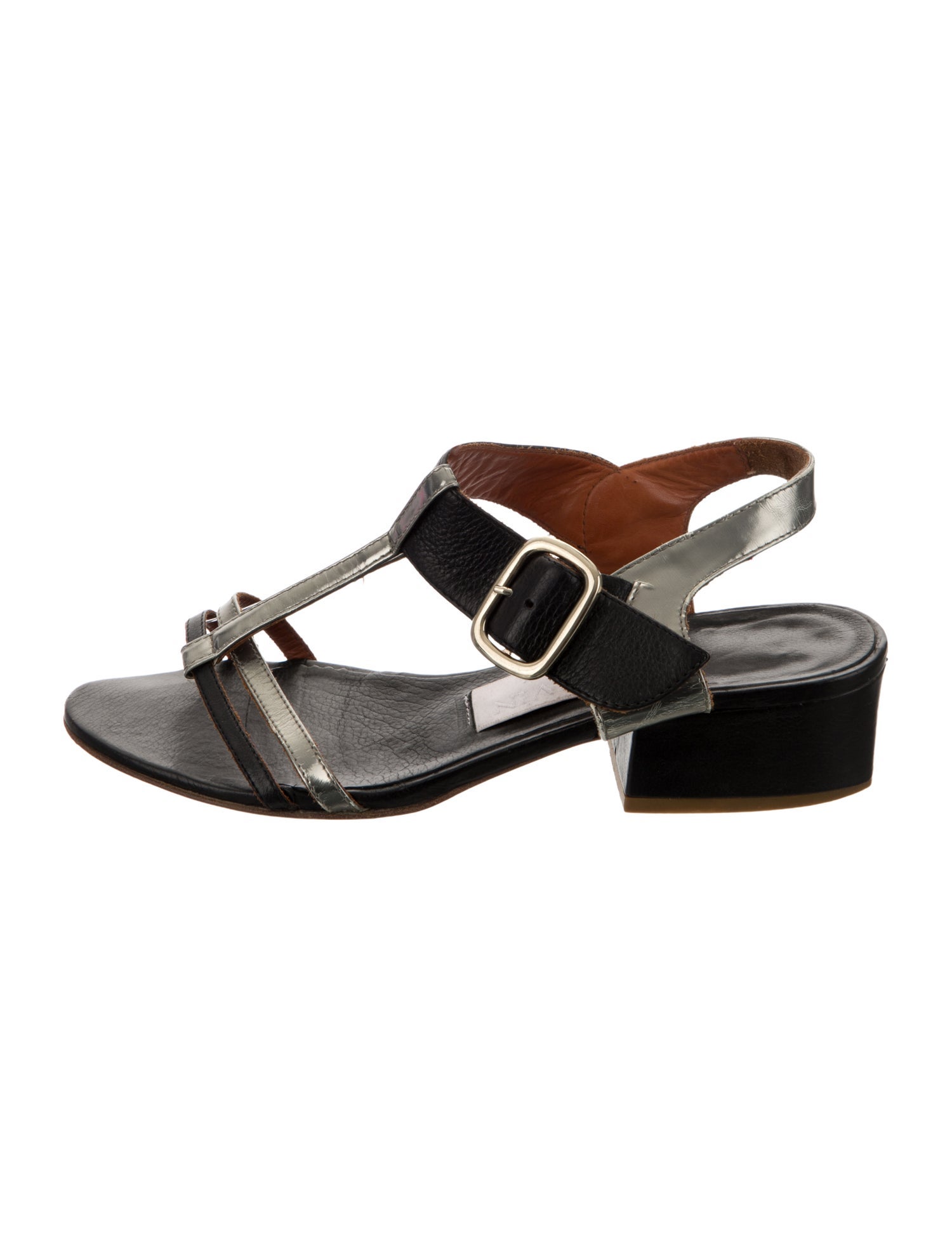 Lanvin Leather T-Strap Sandals