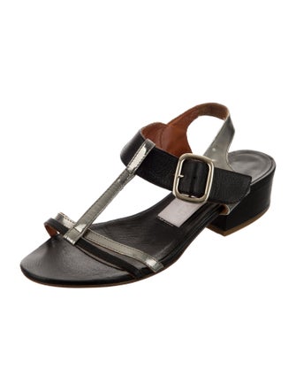 Lanvin Leather T-Strap Sandals