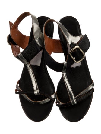 Lanvin Leather T-Strap Sandals