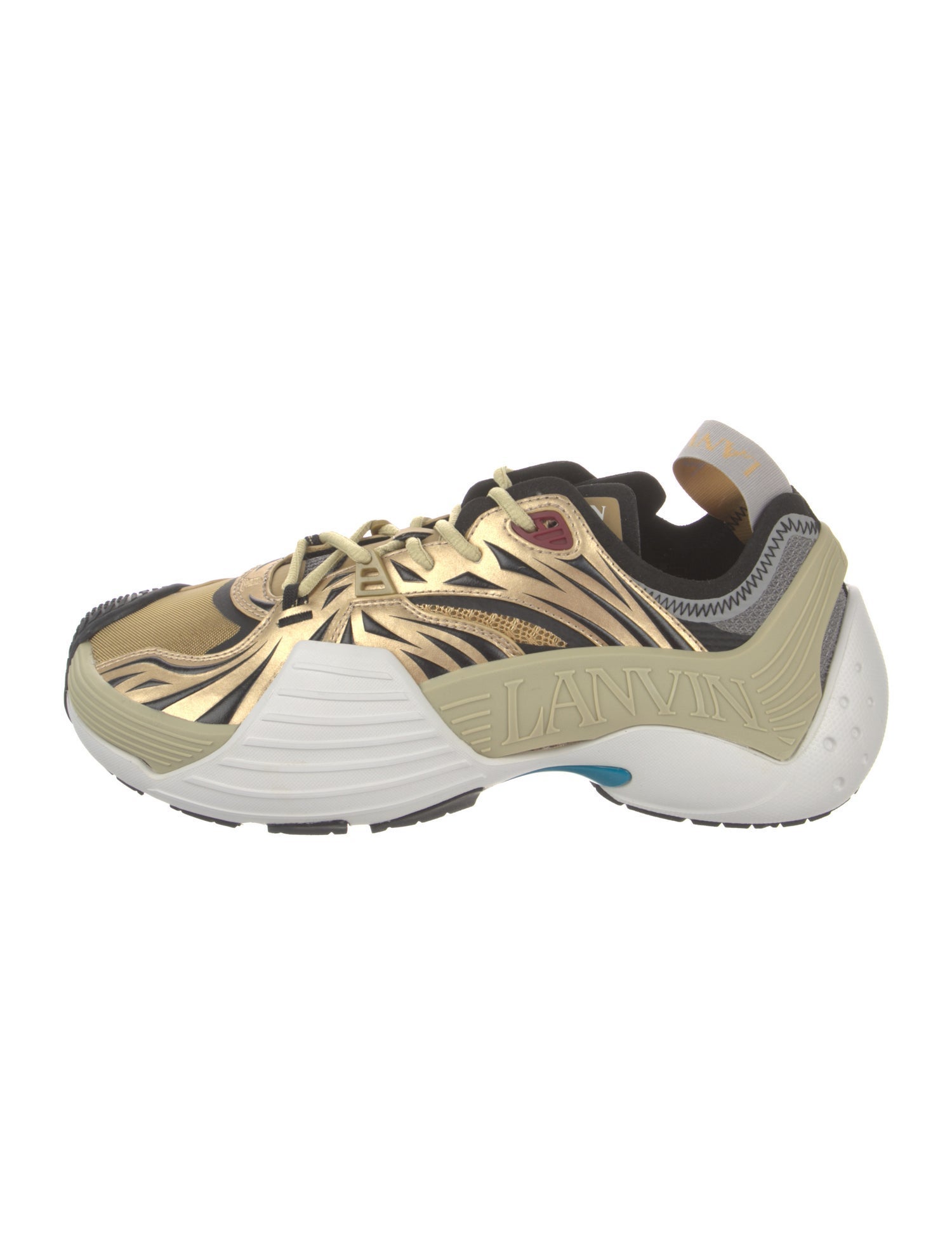 Lanvin Mesh Colorblock Pattern Sneakers