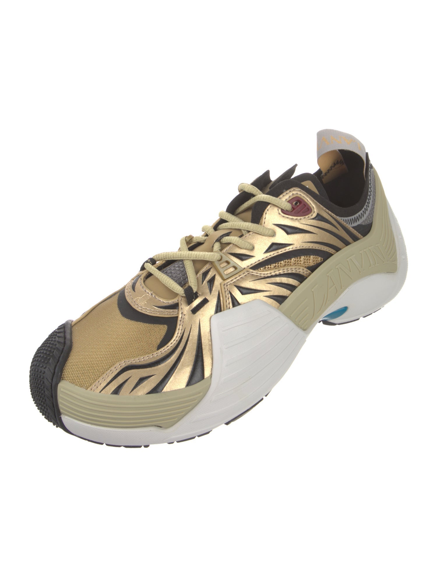 Lanvin Mesh Colorblock Pattern Sneakers