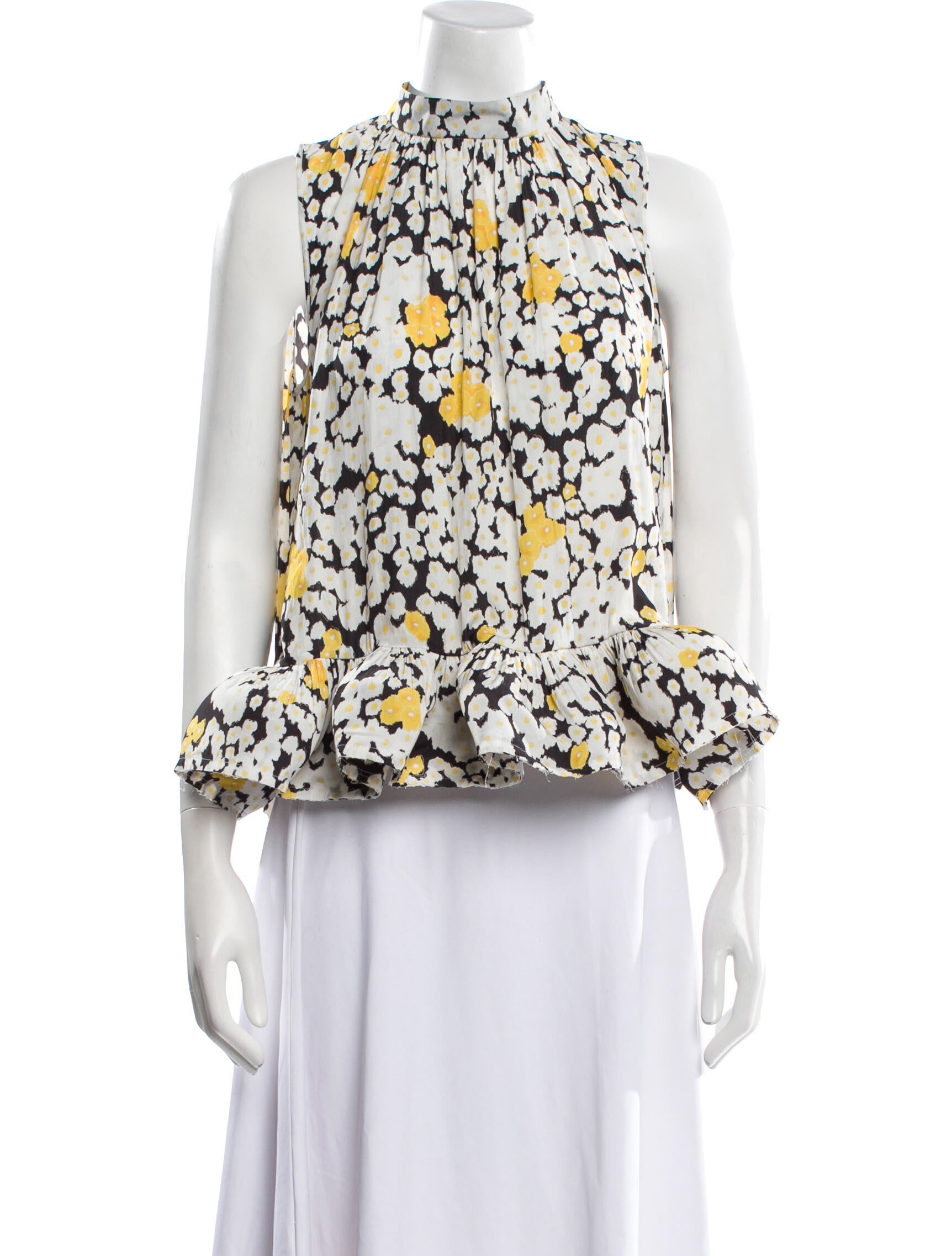 Lanvin Floral Print Mock Neck Blouse w/ Tags