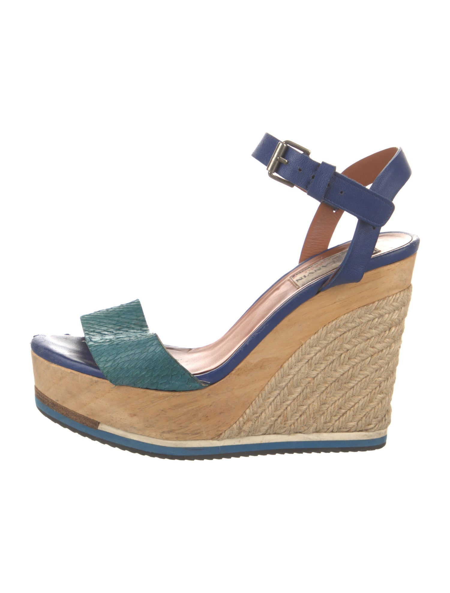 Lanvin Leather Colorblock Pattern Espadrilles