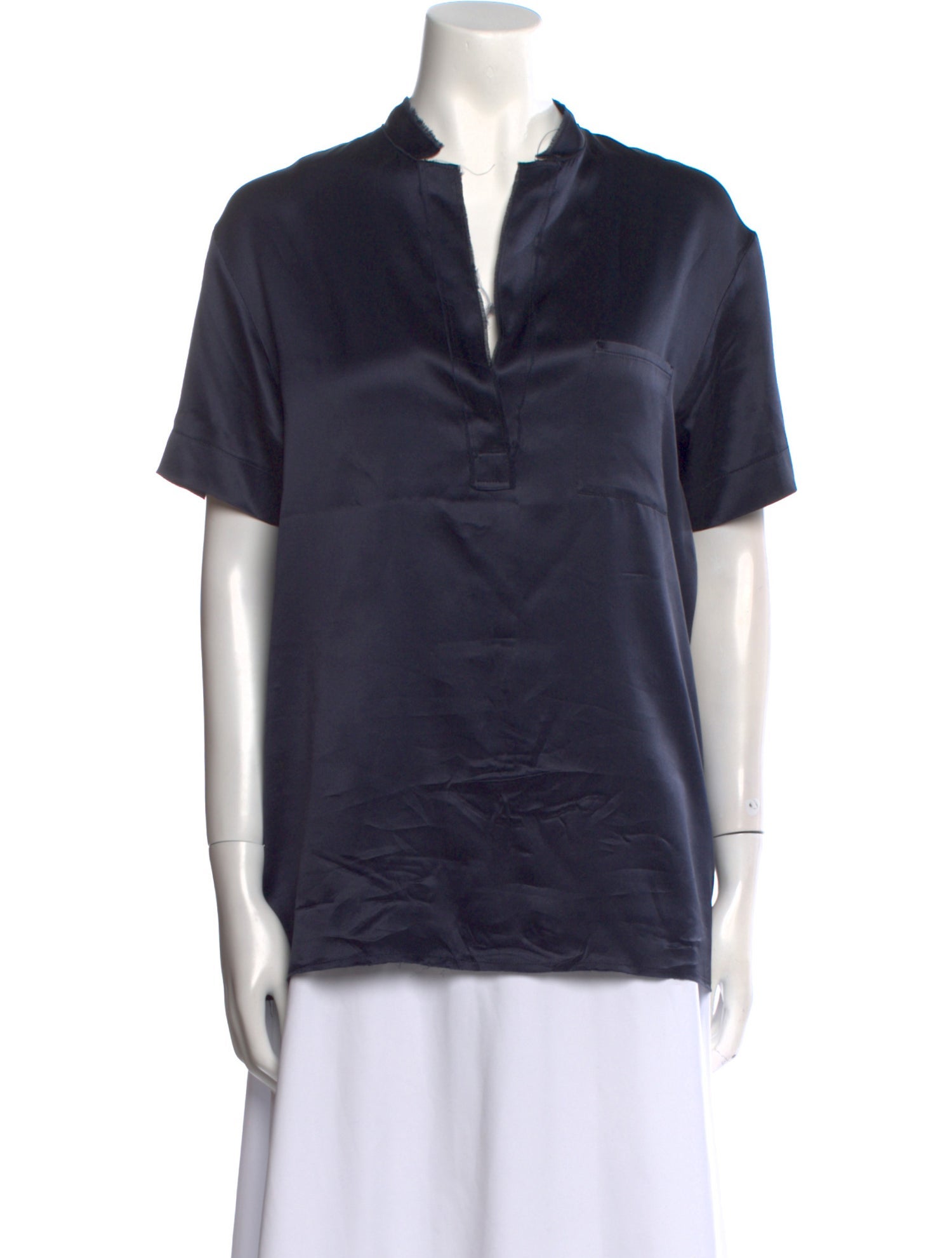 Lanvin V-Neck Short Sleeve Blouse