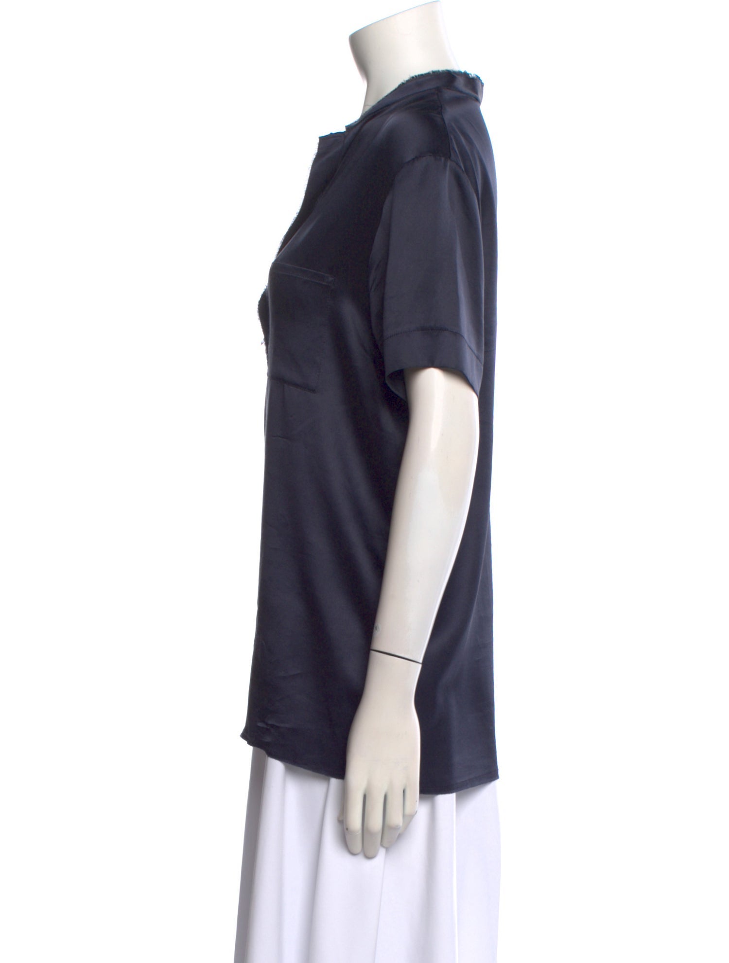 Lanvin V-Neck Short Sleeve Blouse