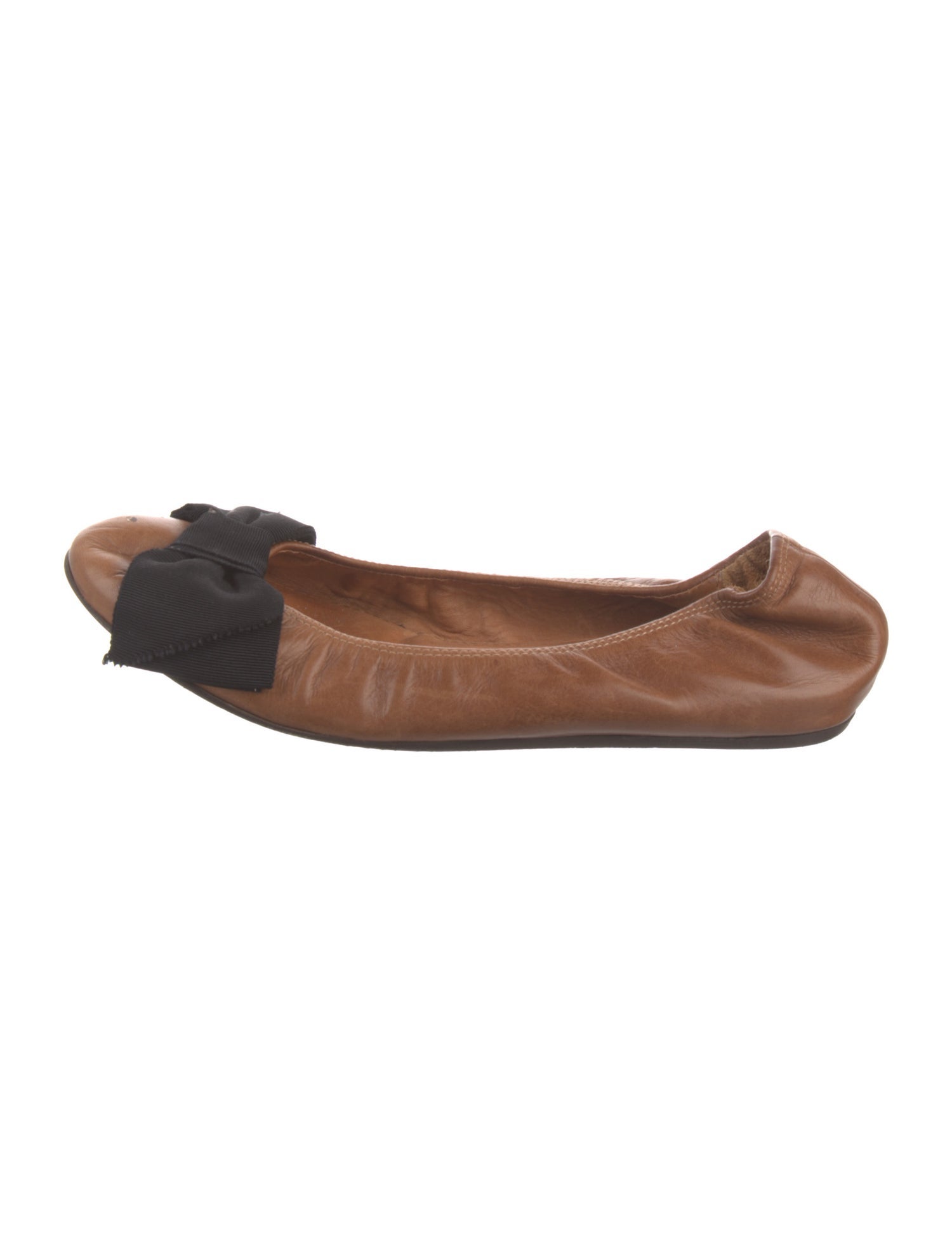Lanvin Leather Bow Accents Ballet Flats