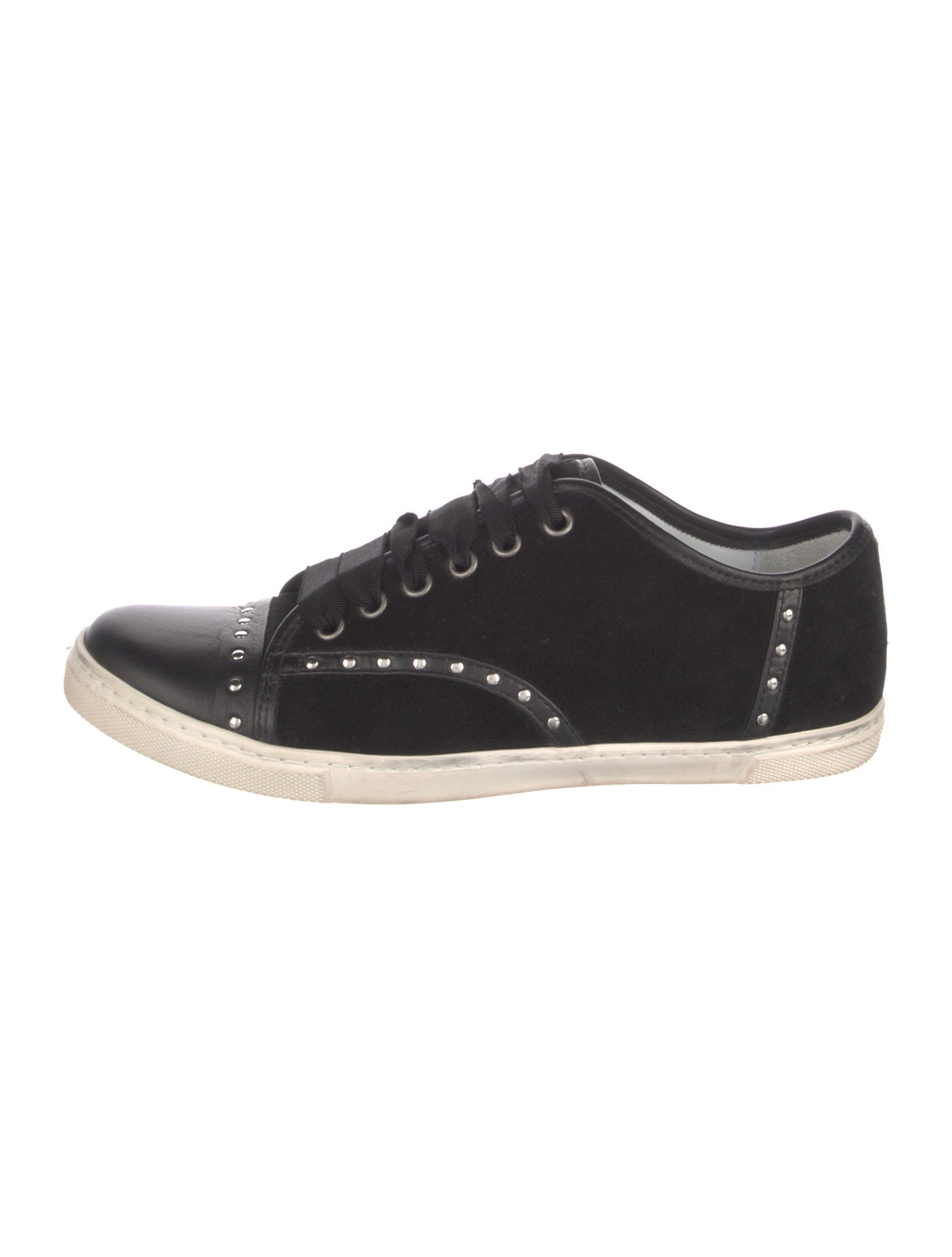 Lanvin Suede Studded Accents Sneakers