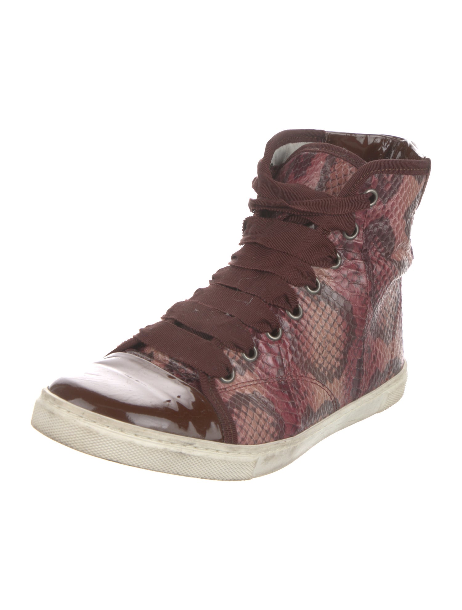 Lanvin Python Animal Print Sneakers