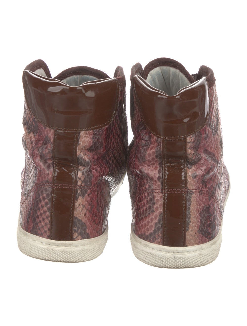 Lanvin Python High Top Sneakers Brown Animal Prin… - image 4