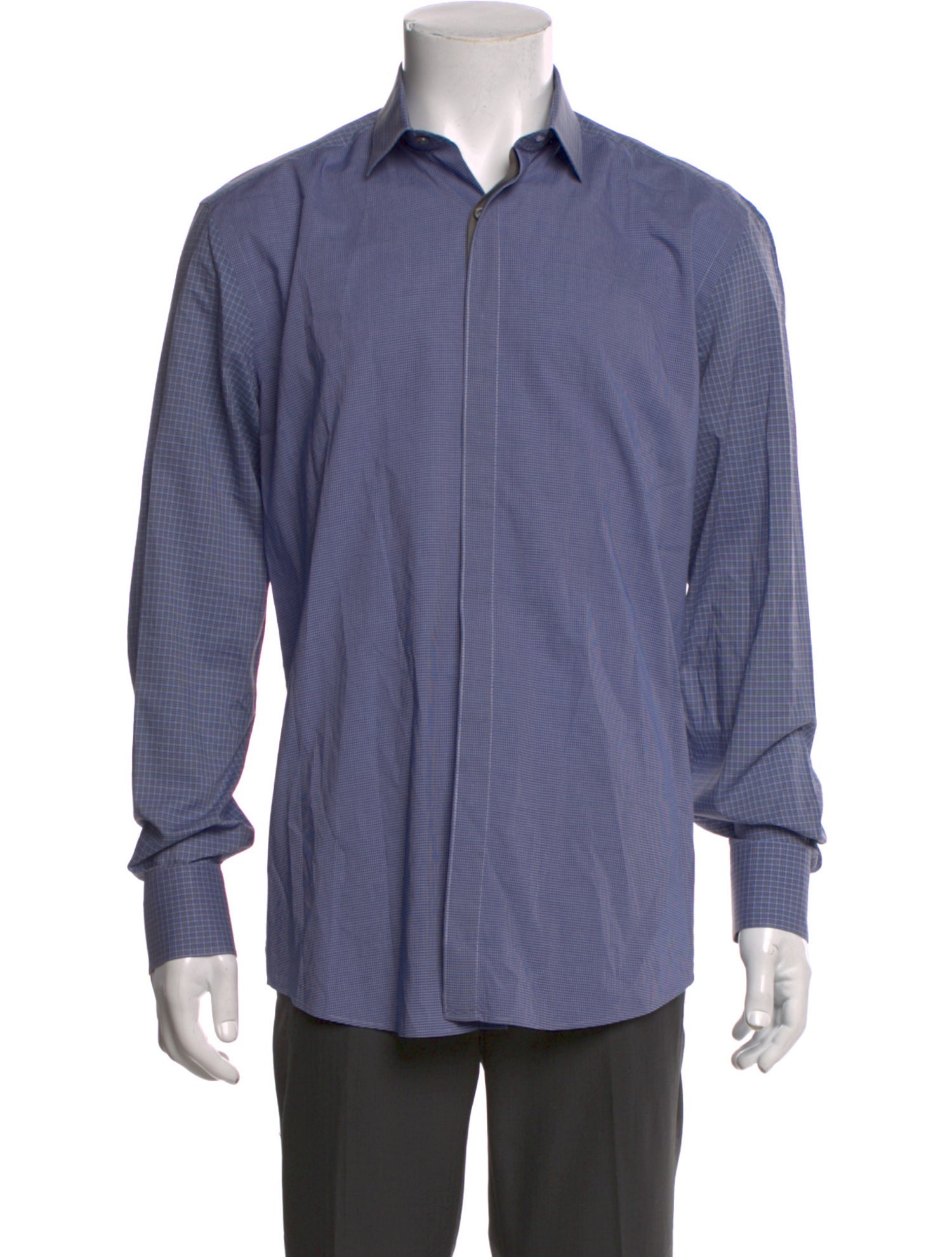 Lanvin Plaid Print Long Sleeve Shirt