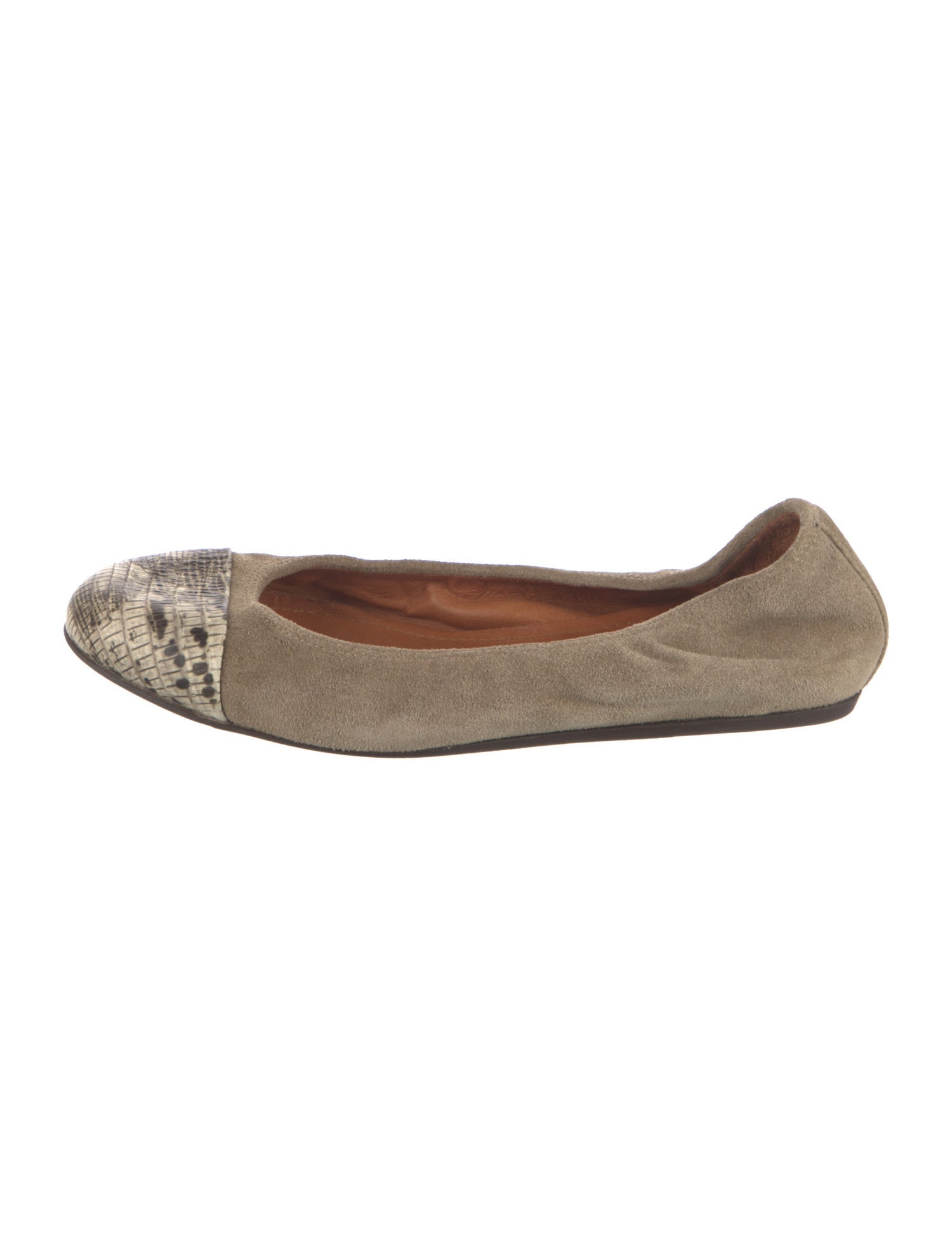 Lanvin Suede Animal Print Ballet Flats