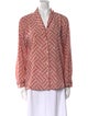 Lanvin Printed Long Sleeve Button-Up Top
