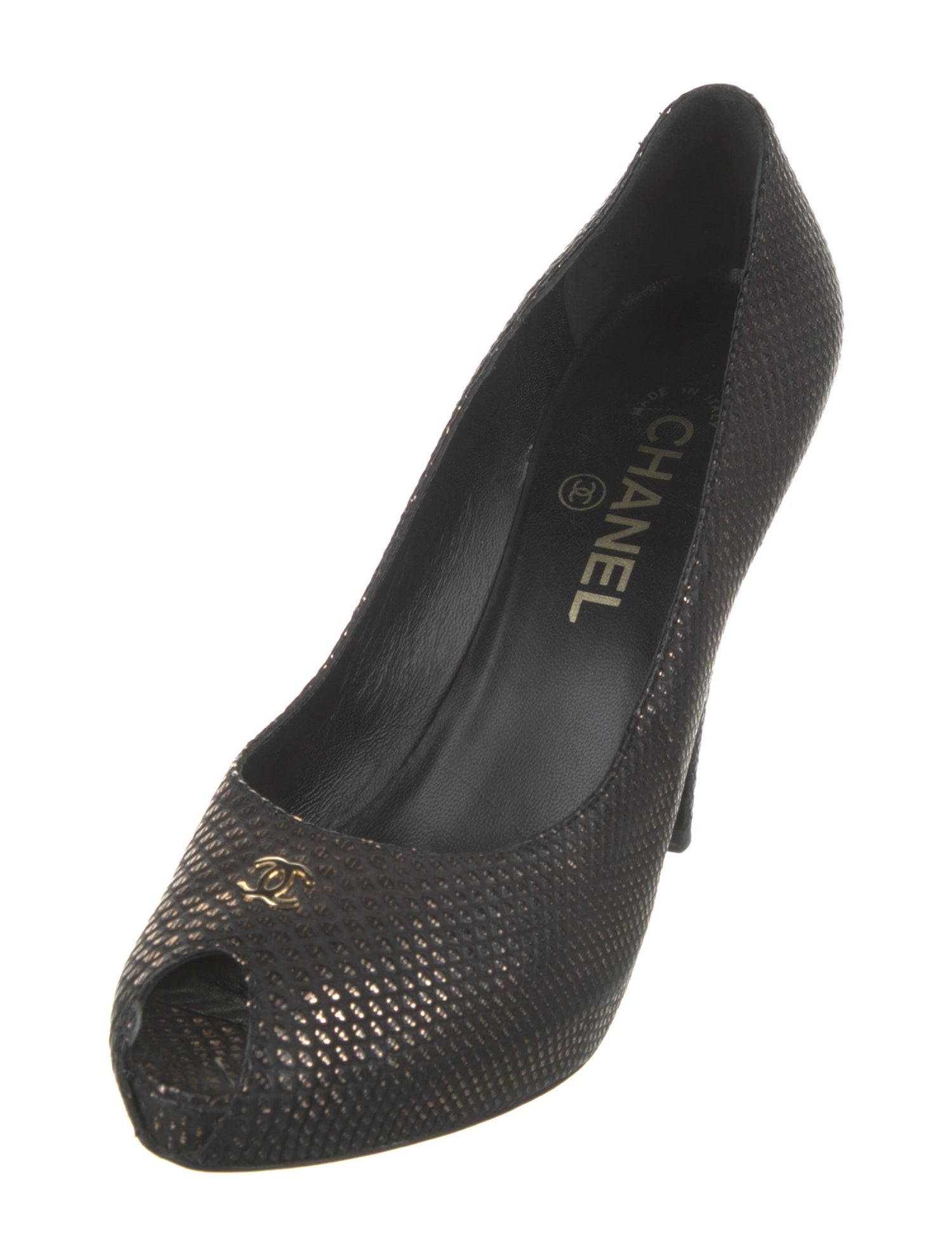 Lanvin Embossed Leather Animal Print Flats