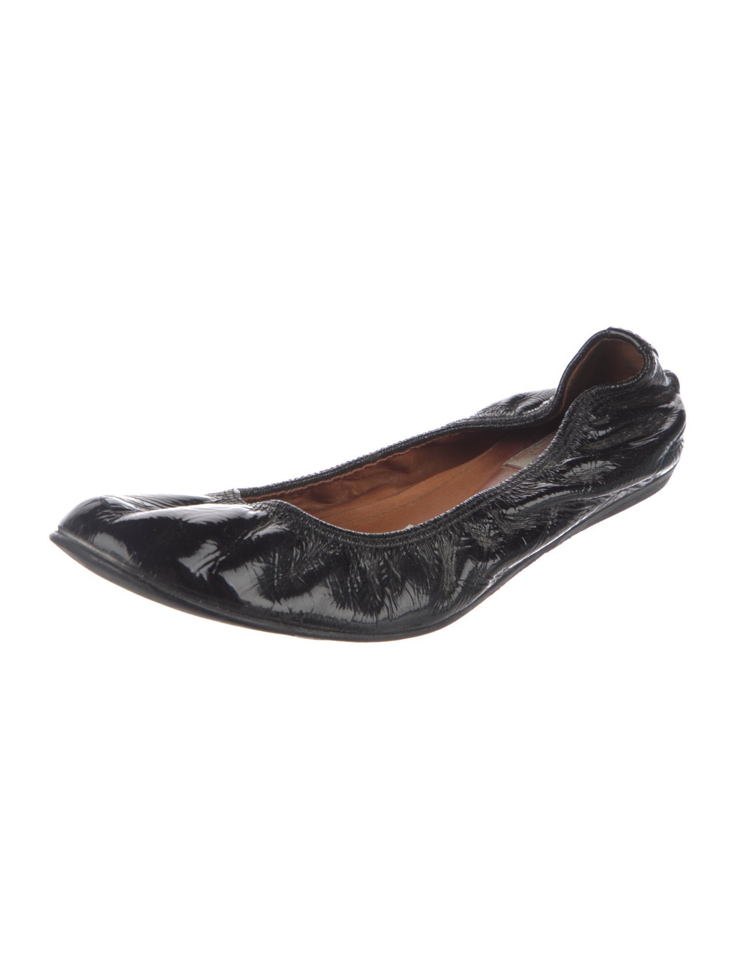 Lanvin Patent Leather Animal Print Ballet Flats