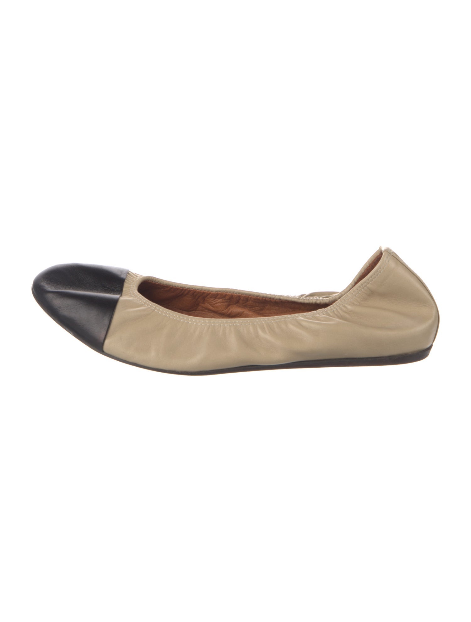 Lanvin Leather Colorblock Pattern Ballet Flats