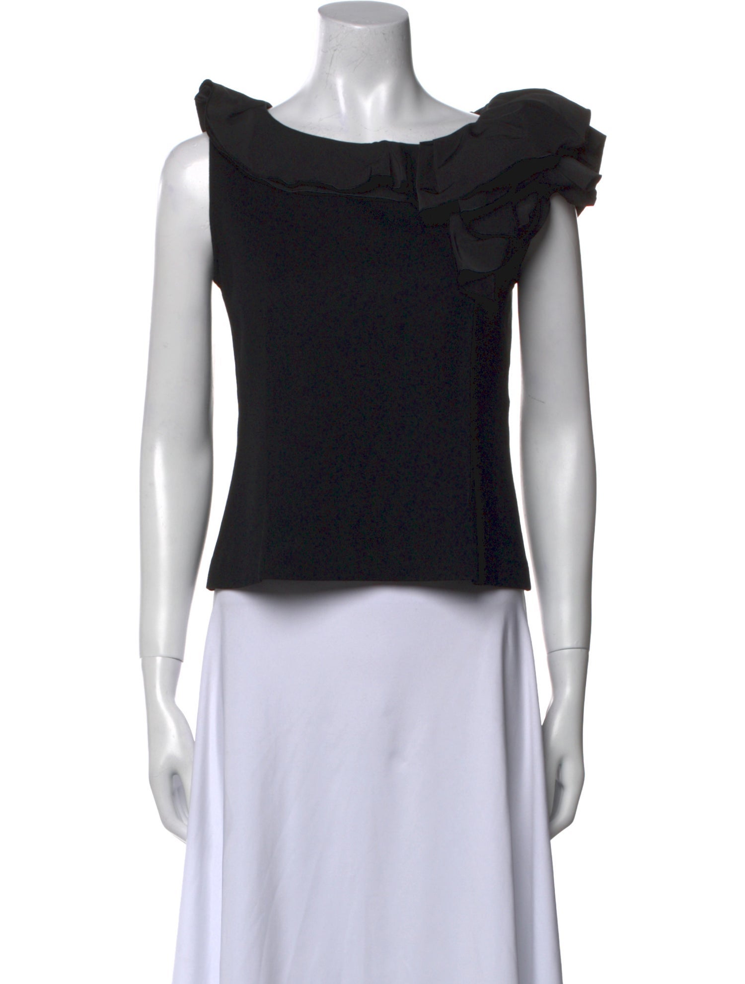 Lanvin Bateau Neckline Short Sleeve Crop Top