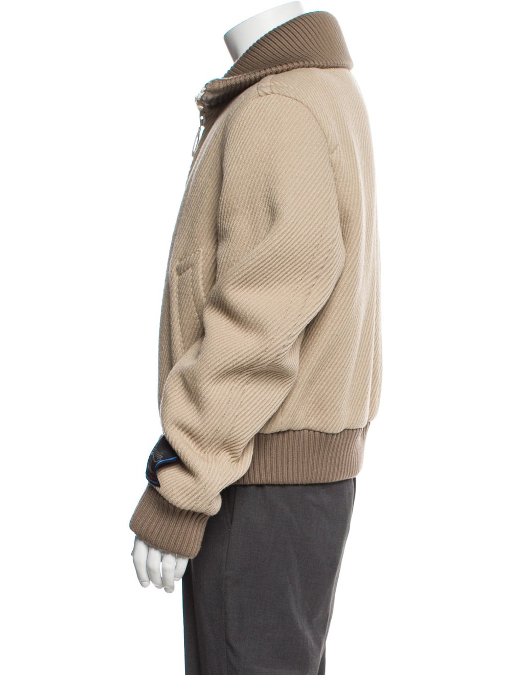 Lanvin Virgin Wool Colorblock Pattern Bomber Jack… - image 2