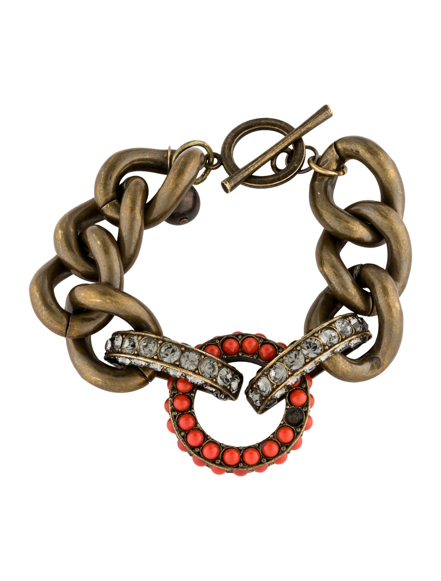 Lanvin Crystal & Resin Link Bracelet