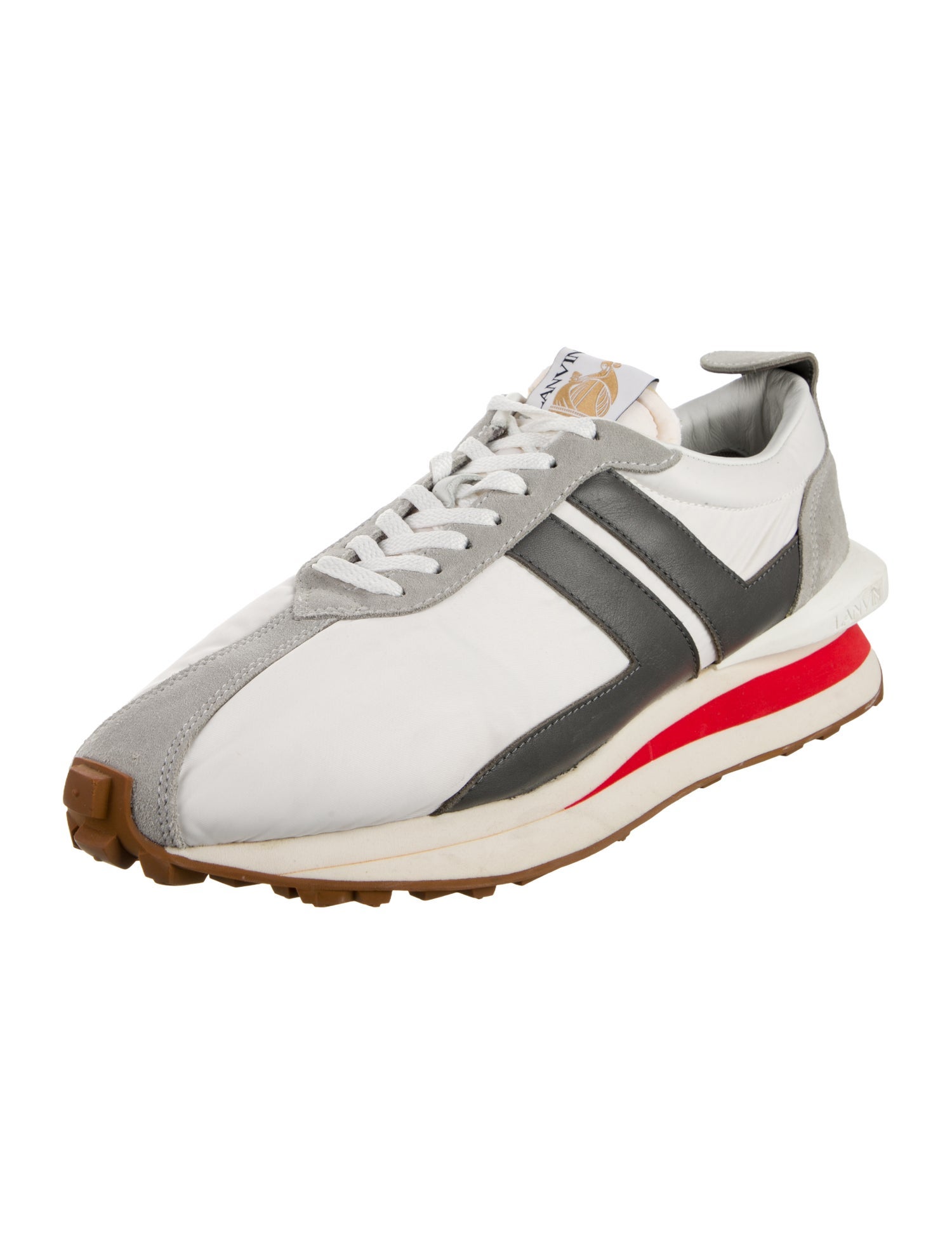 Lanvin Colorblock Pattern Leather Trim Embellishment Sneakers