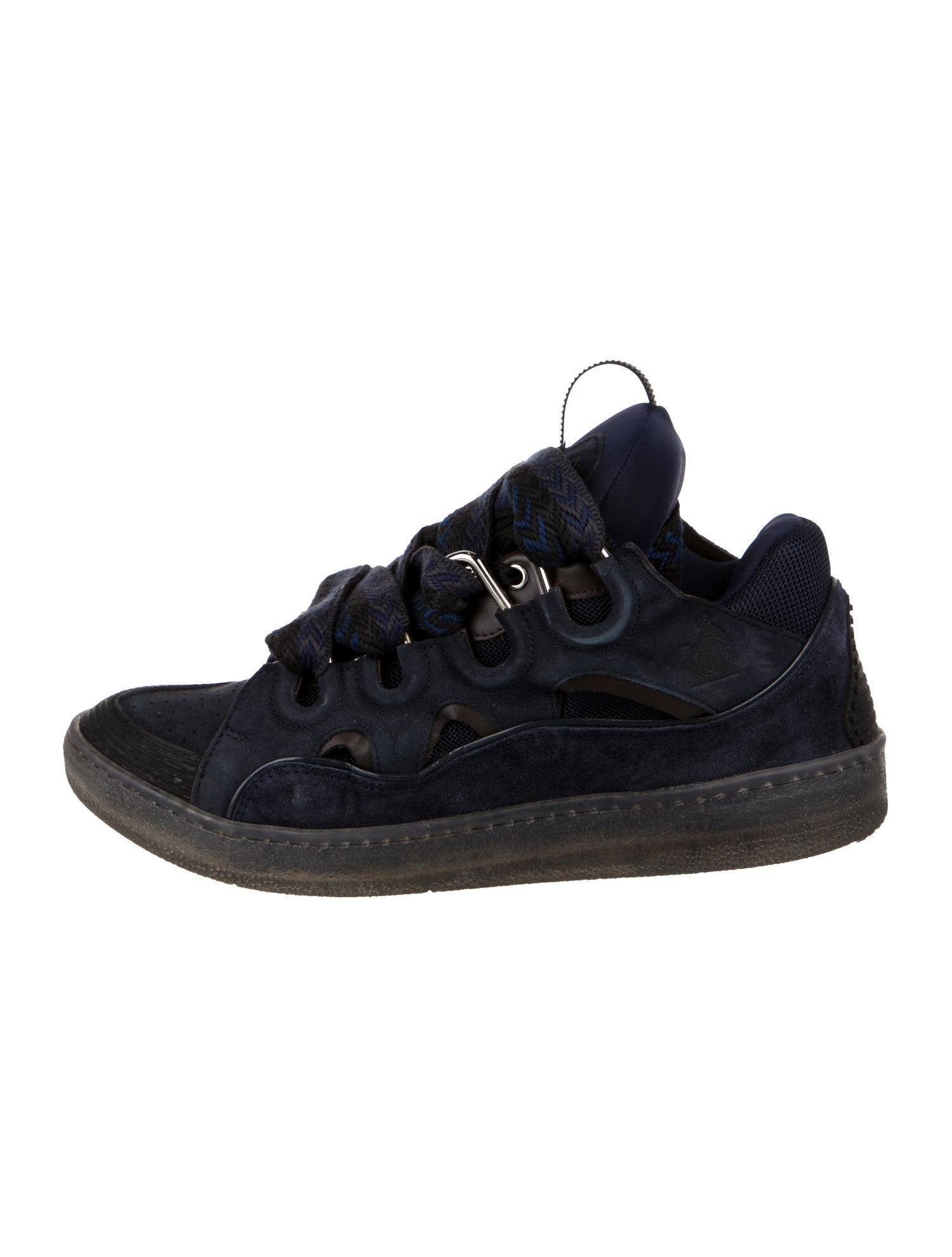 Lanvin Suede Mesh Accents Sneakers