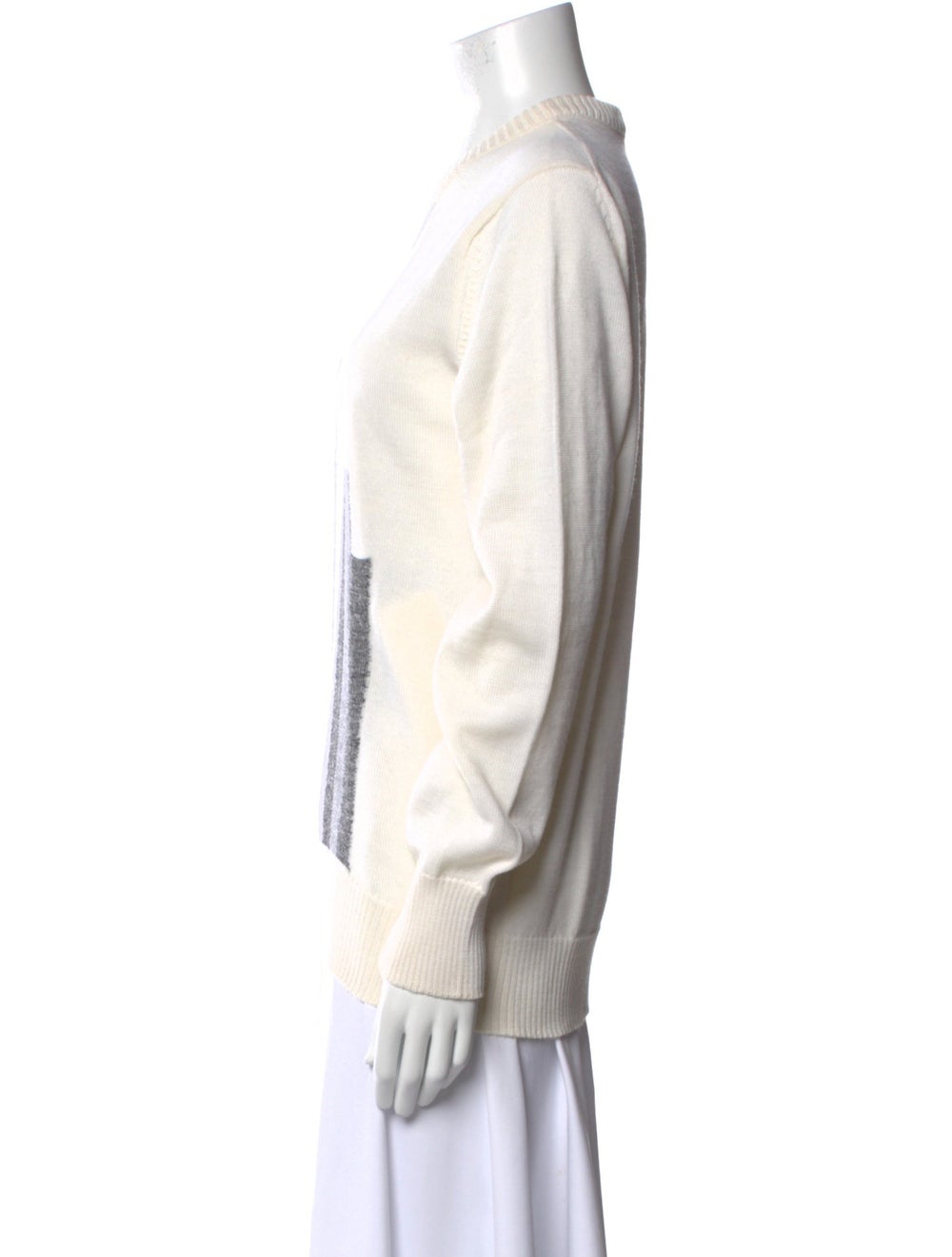 Lanvin Wool Pullover White Printed Long Sleeve - image 2