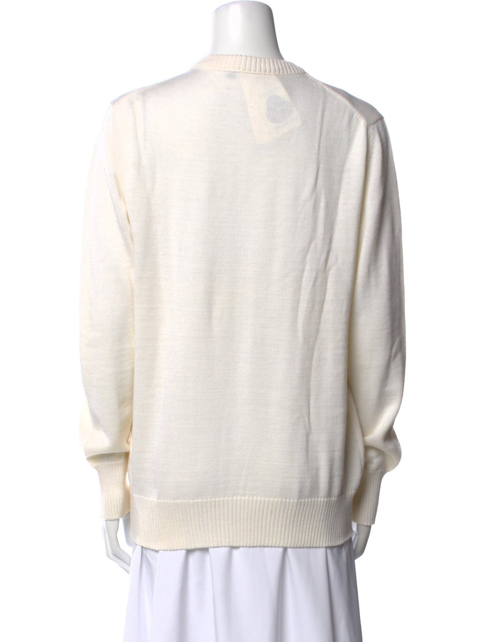 Lanvin Wool Pullover White Printed Long Sleeve - image 3
