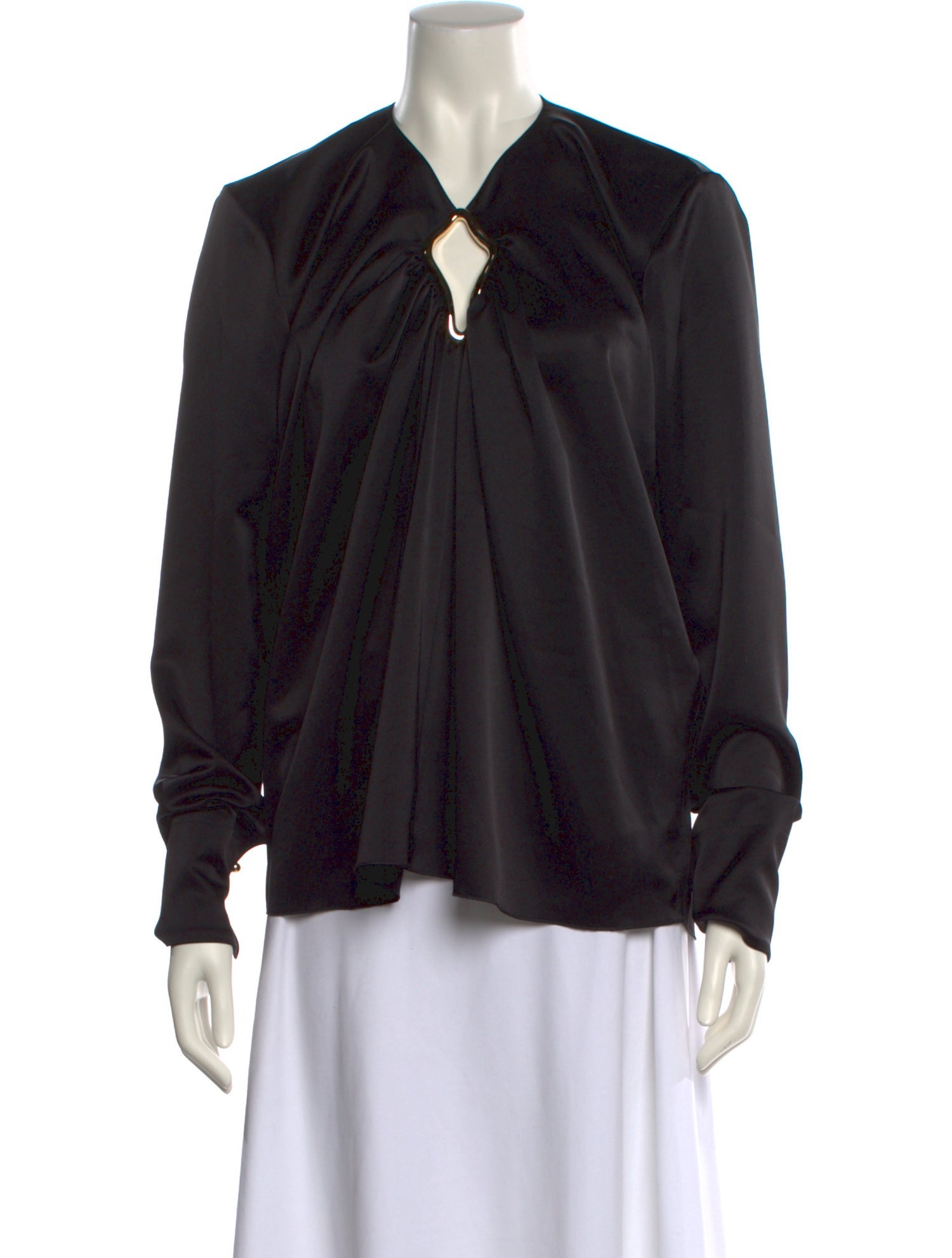 Lanvin V-Neck Long Sleeve Blouse